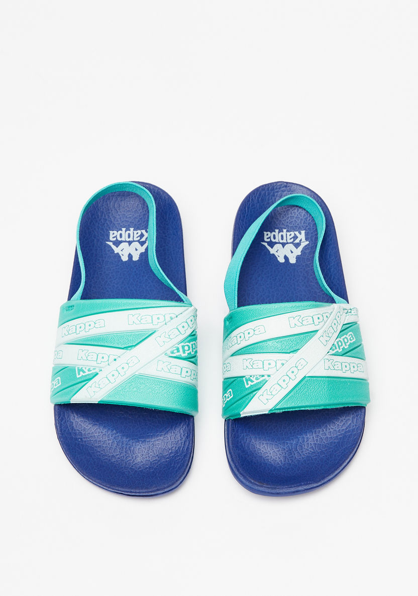 Kappa Boys' Logo Print Slip-On Slide Slippers-Boy%27s Flip Flops & Beach Slippers-image-0