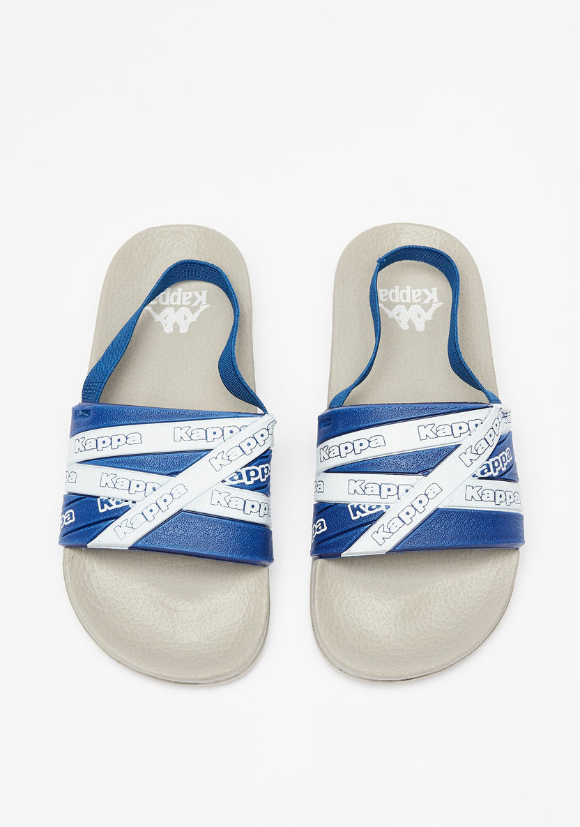 Kappa Boys' Logo Print Slip-On Slide Slippers-Boy%27s Flip Flops & Beach Slippers-image-0