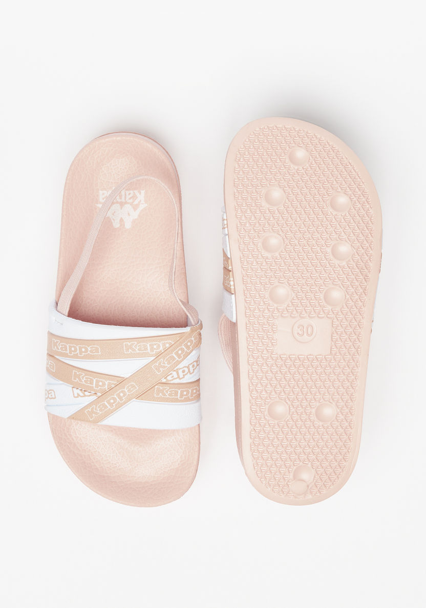 Kappa Girls' Logo Print Slip-On Slide Slippers-Girl%27s Flip Flops & Beach Slippers-image-4