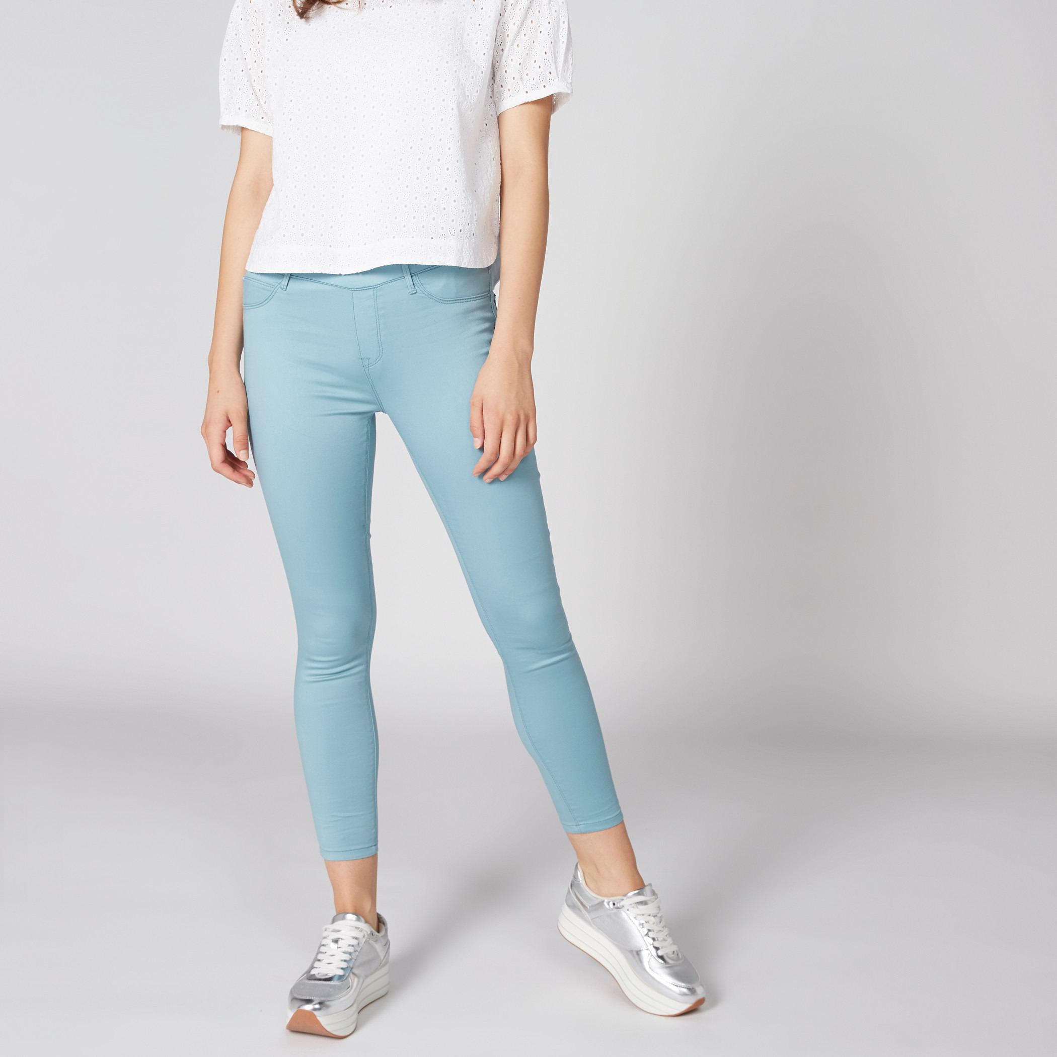 Buy Full Length Jeggings with Pocket Detail and Elasticised Waistband Splash UAE