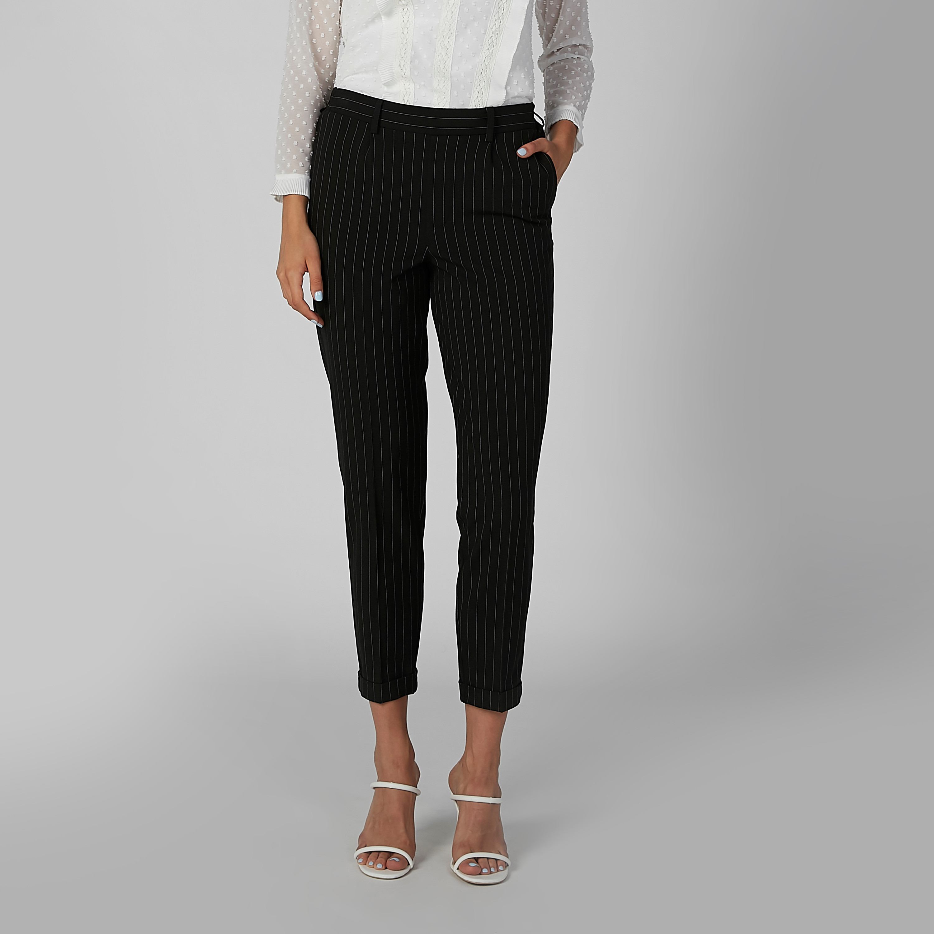 Pin stripe clearance pants women