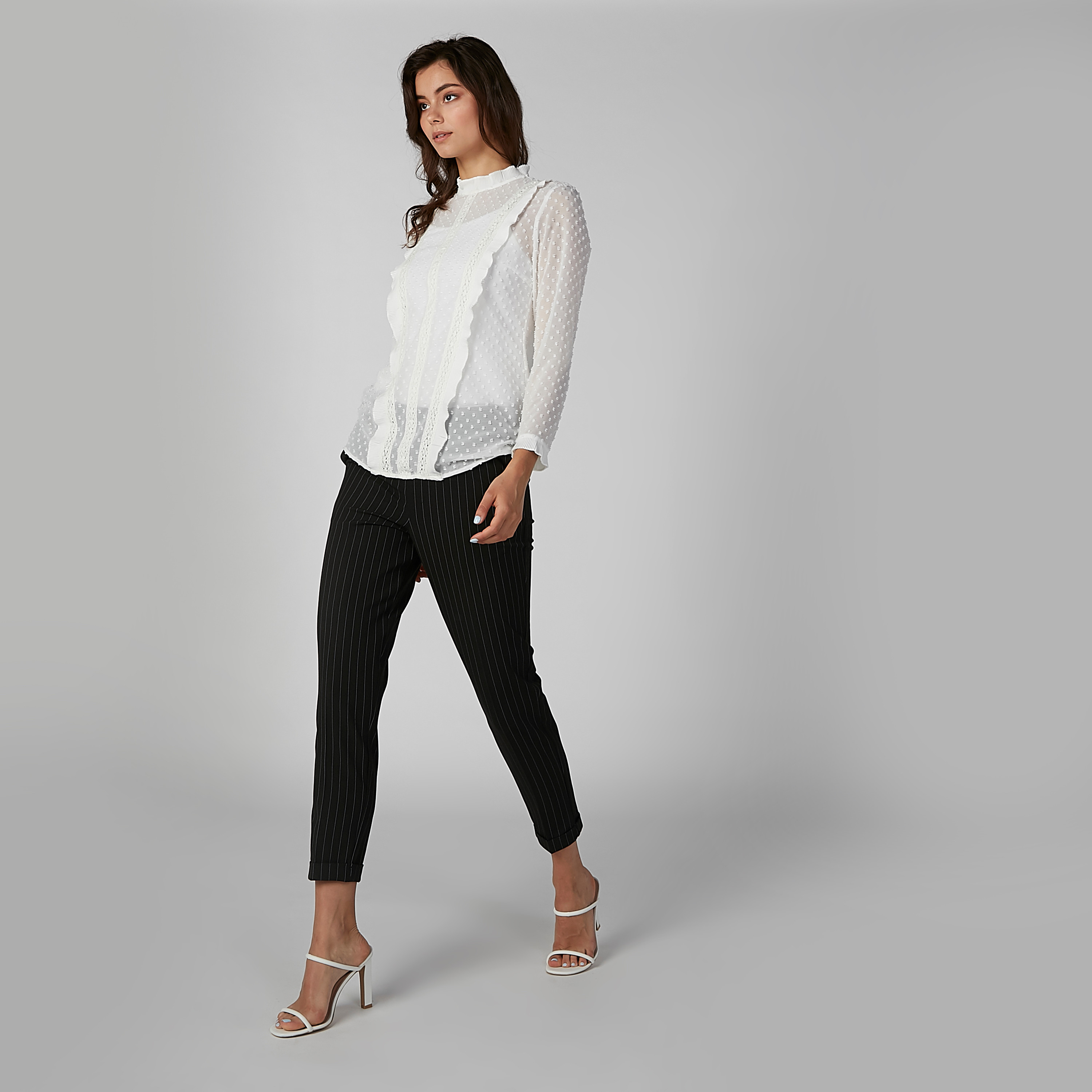 Striped Formal Trousers with Side Pockets and Belt Loops-women-clothing-trousers-image-3