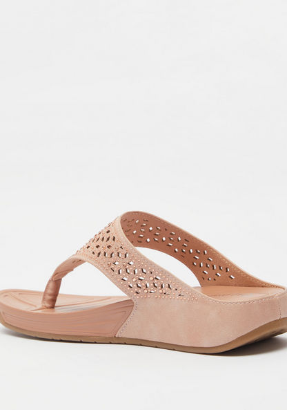 Le Confort Cutout Detail Slip-On Sandals with Flatform Heels-Women%27s Flat Sandals-image-2