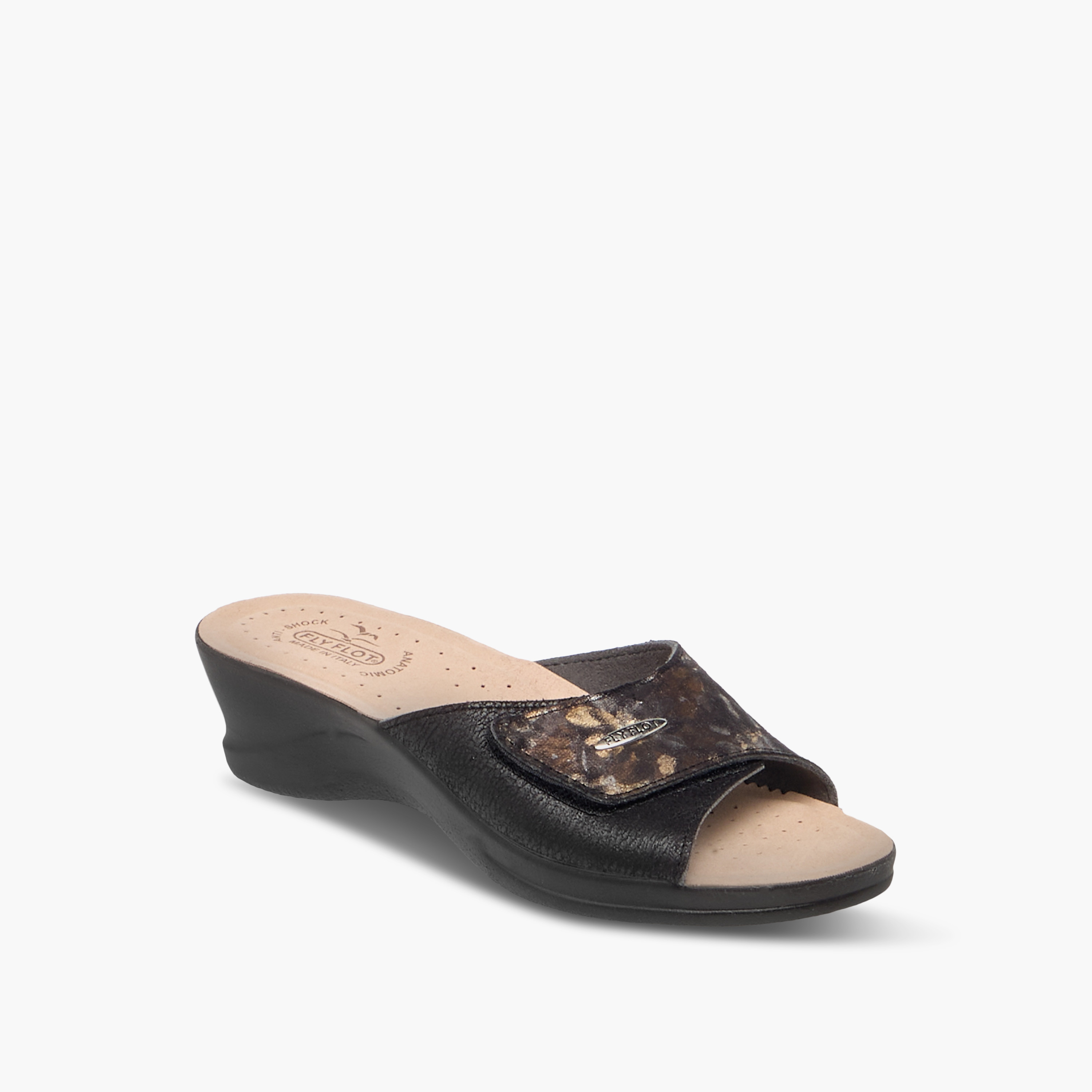 FlyFlot Textured Slip-On Comfort Sandals with Wedge Heels-women-shoes-sandals-heeled-image-2