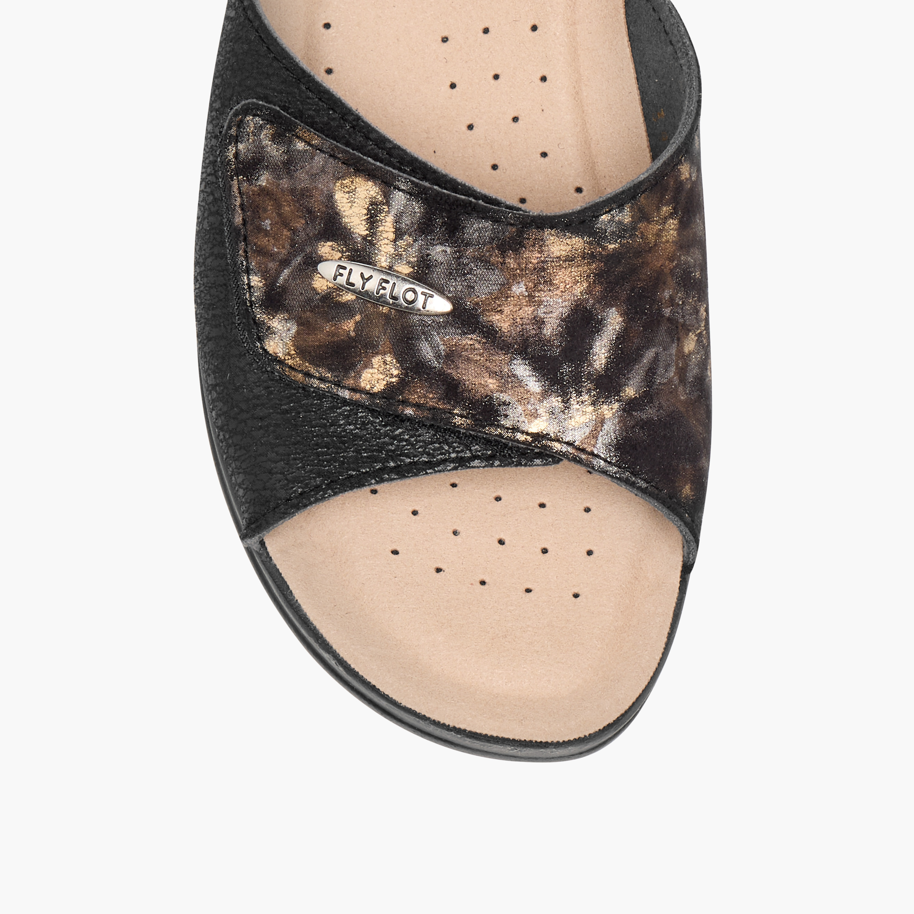 FlyFlot Textured Slip-On Comfort Sandals with Wedge Heels-women-shoes-sandals-heeled-image-4
