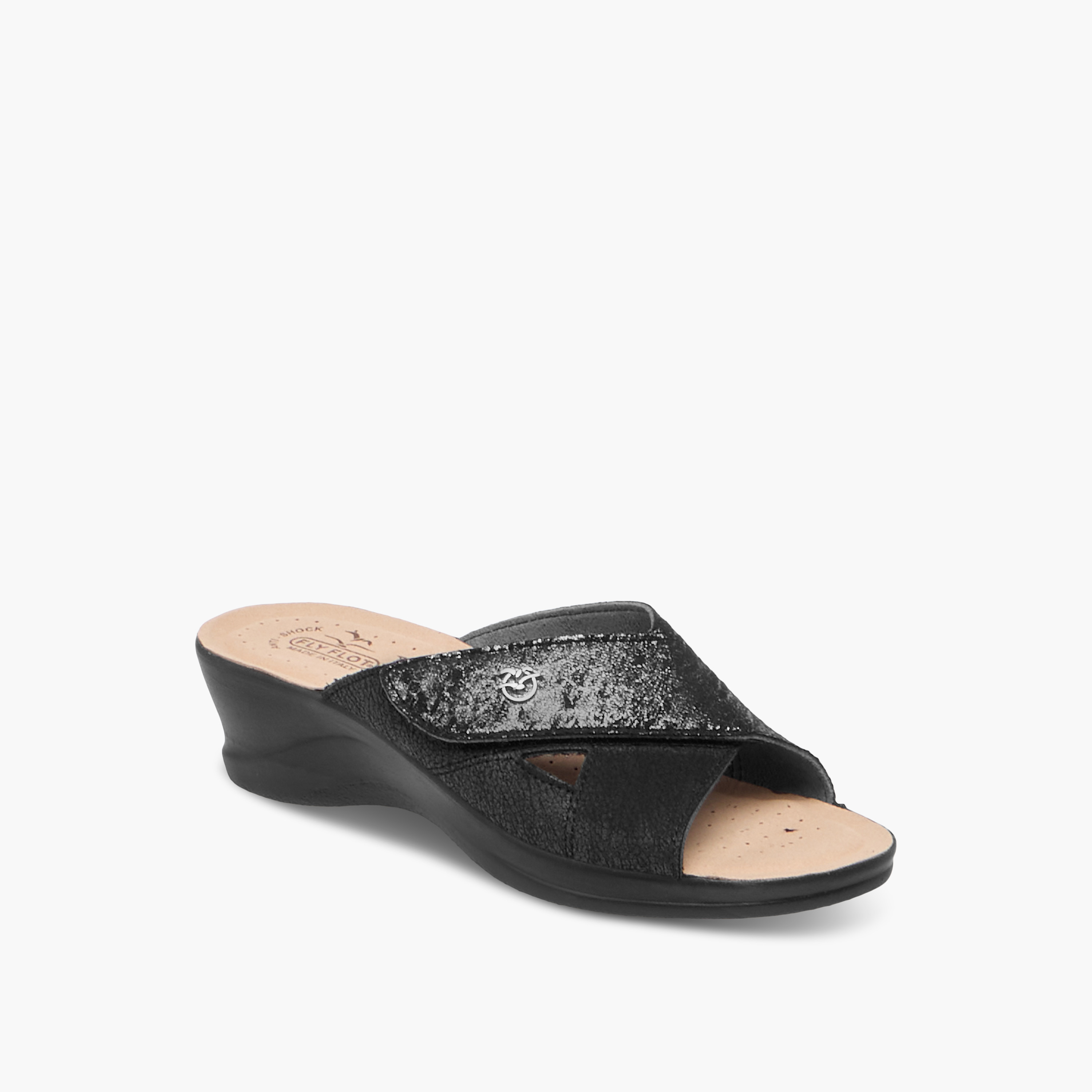 FlyFlot Cross Strap Slip-On Sandals with Wedge Heels-women-shoes-sandals-heeled-image-2