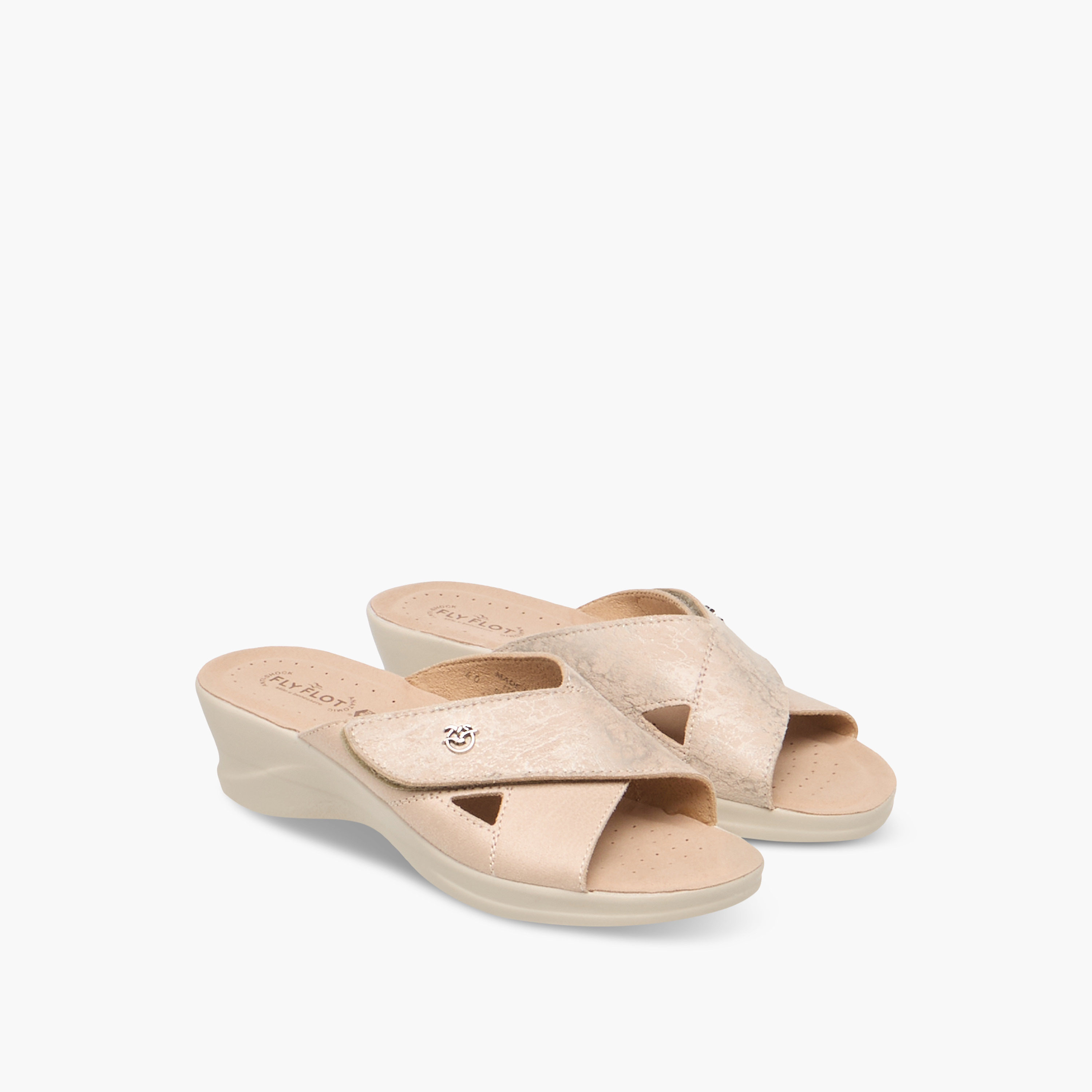 FlyFlot Cross Strap Slip-On Sandals with Wedge Heels-women-shoes-sandals-heeled-image-1