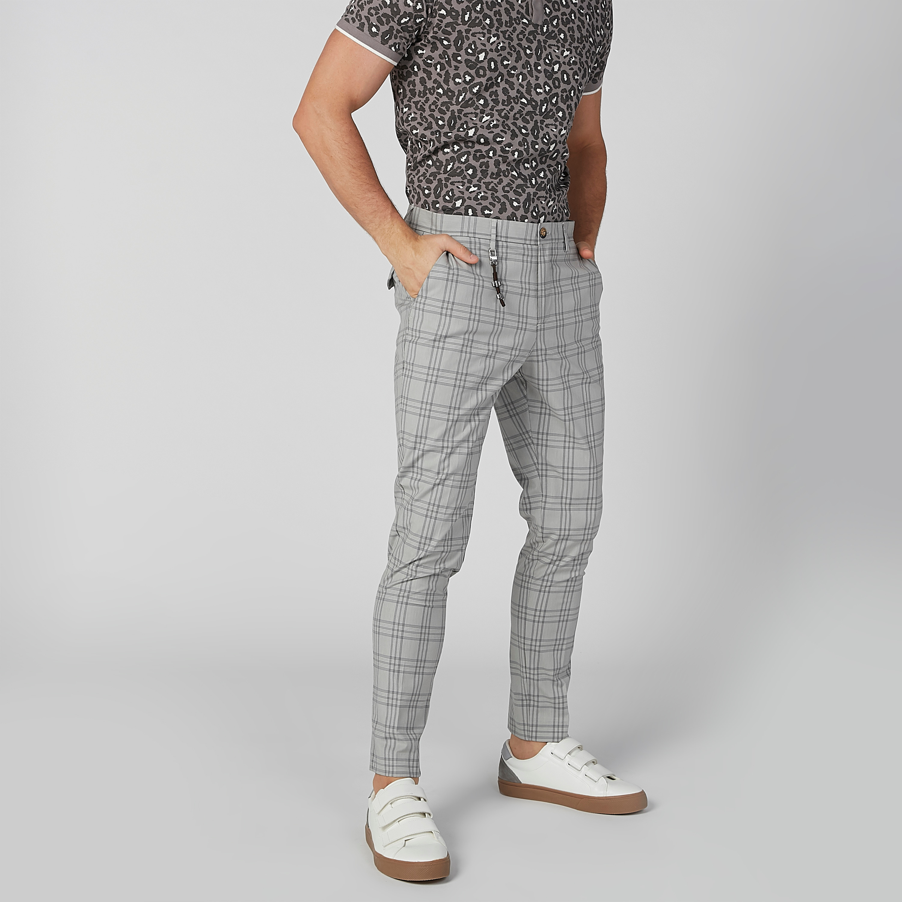 Chequered chinos best sale