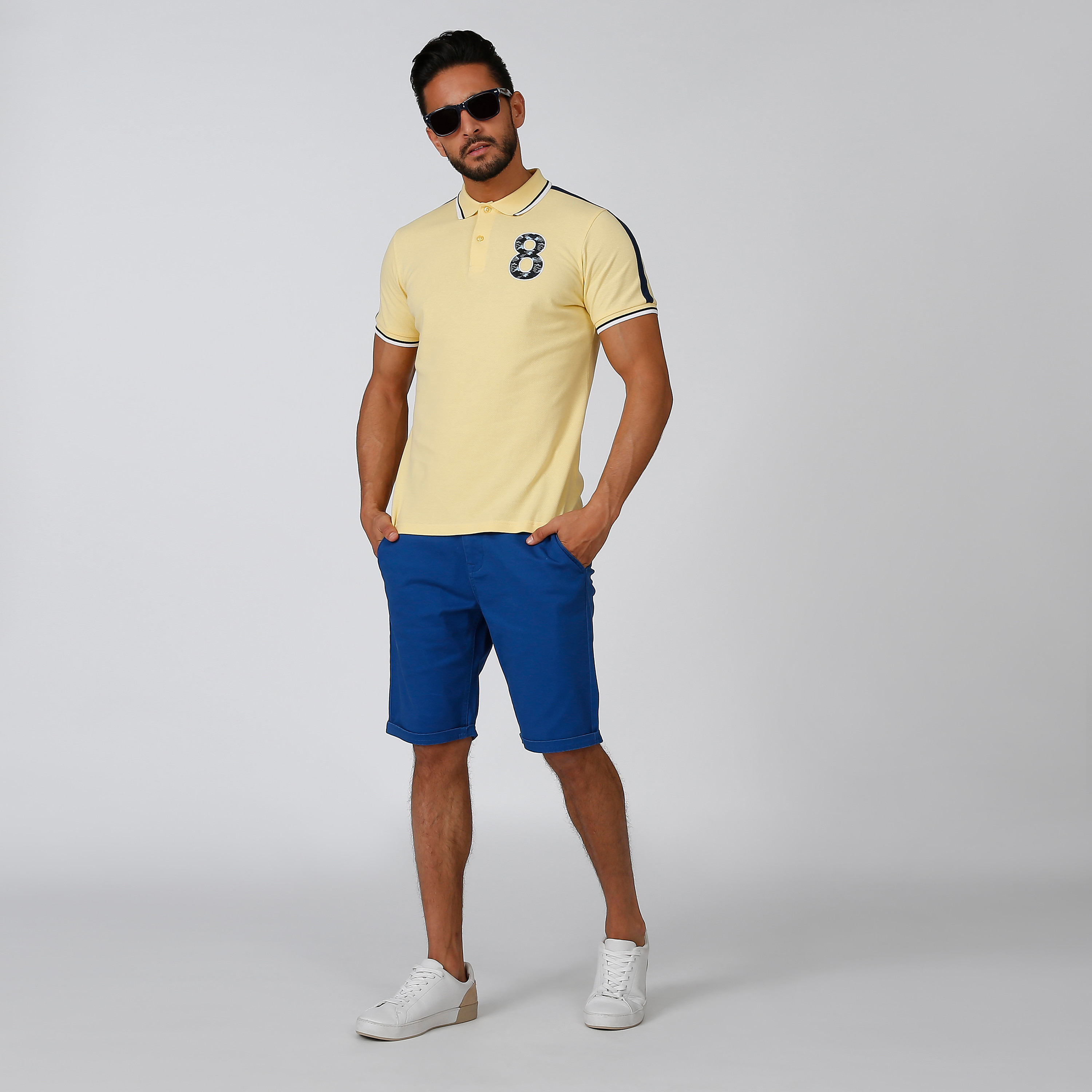 شورت مستدام سليم سادة بخصر متوسط الارتفاع وجيوب -men-clothing-bottoms-shorts-image-20