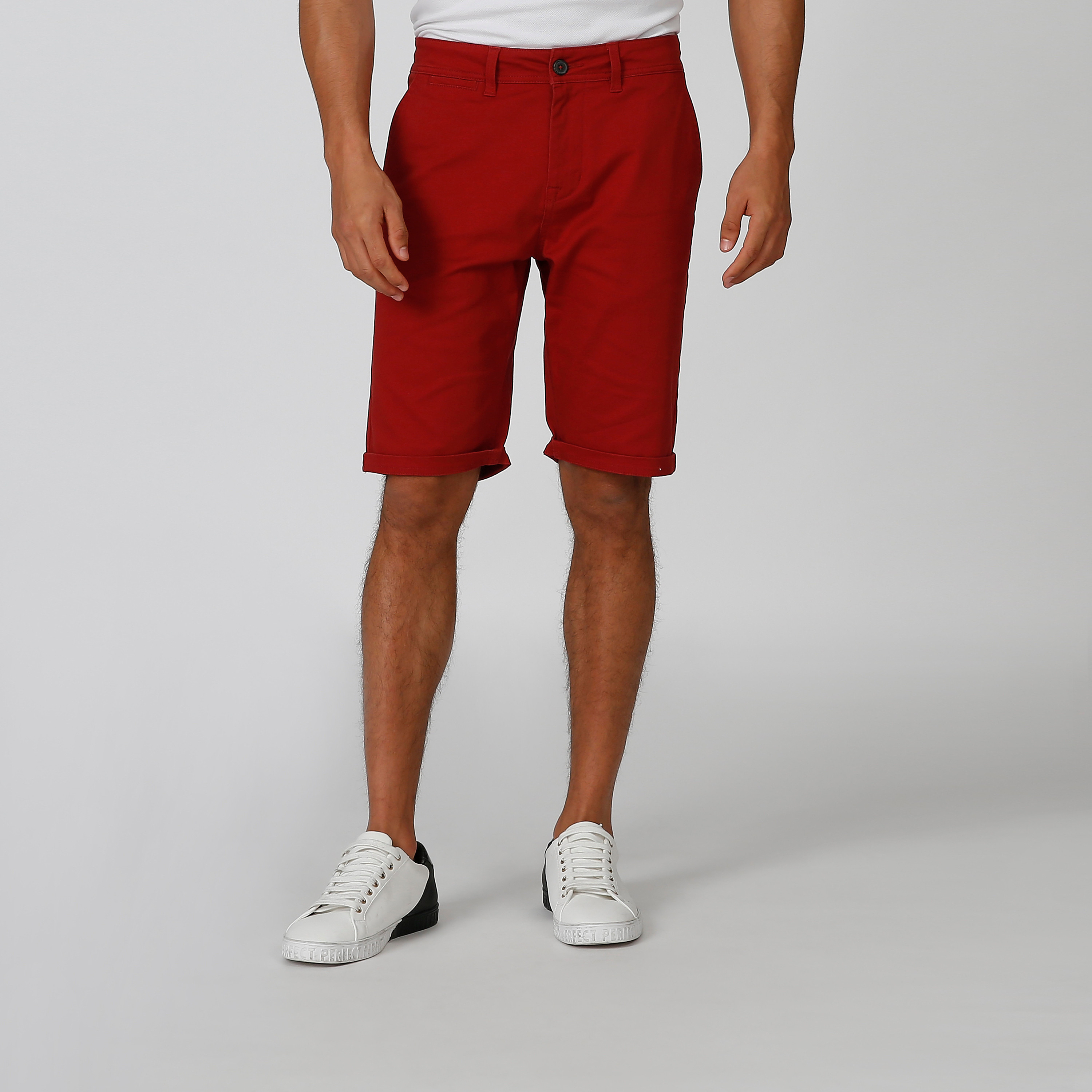 Slim Fit Sustainable Plain Mid Waist Shorts with Pocket Detail-men-clothing-bottoms-shorts-image-1