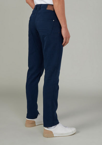 Plain Chinos with Belt Loops and Pocket Detail