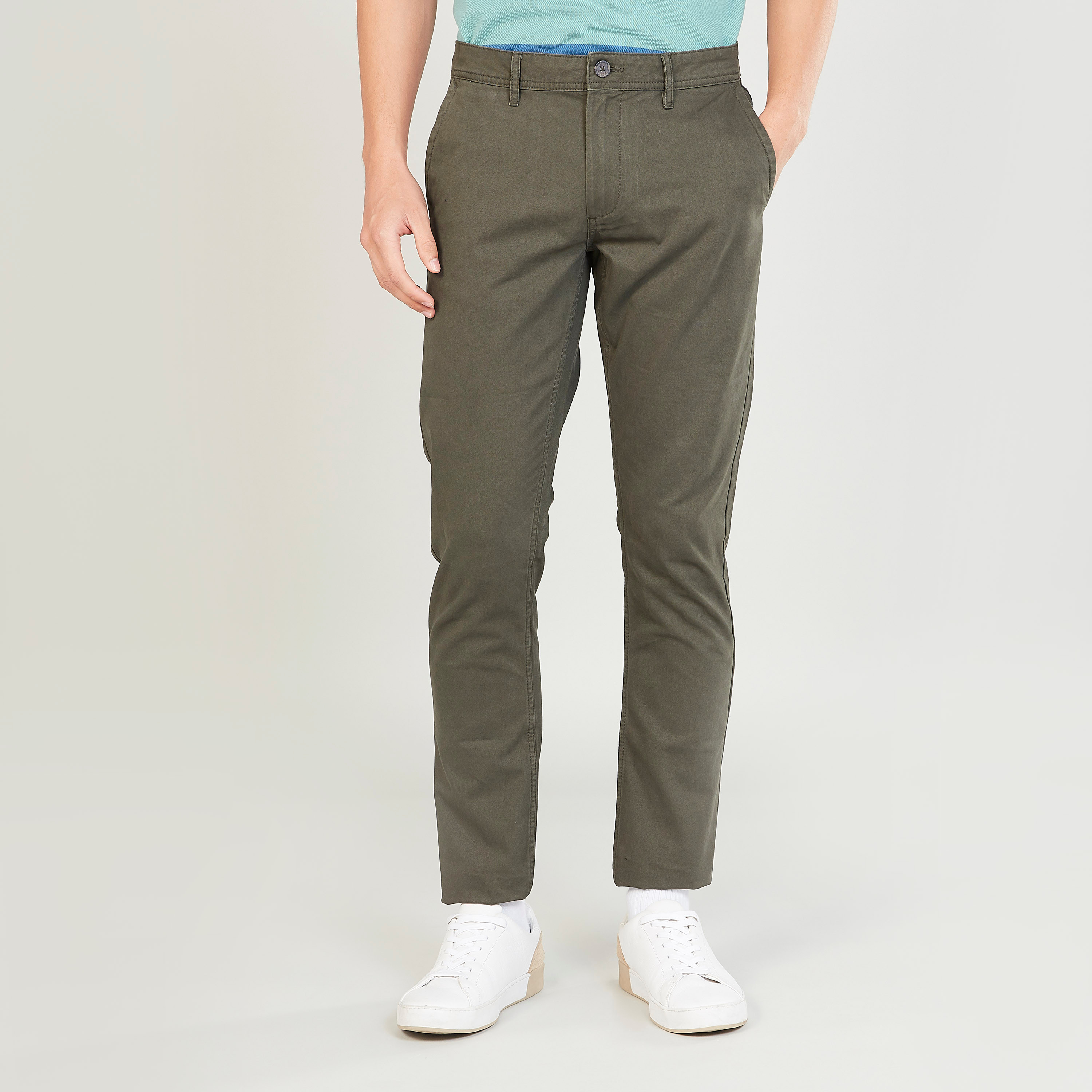 Shop Slim Fit Full Length Solid Mid 