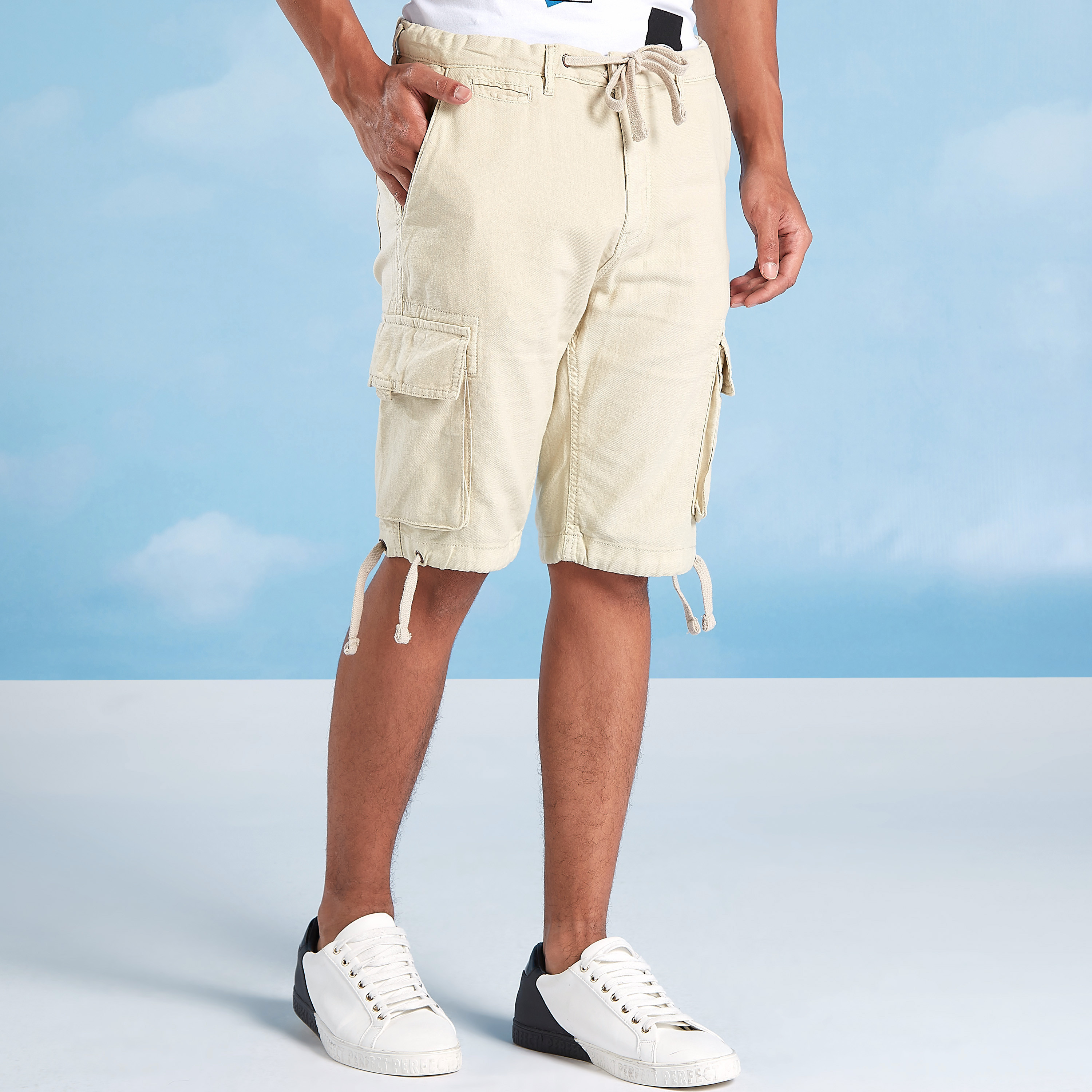 Mens slim sale fit cargo shorts