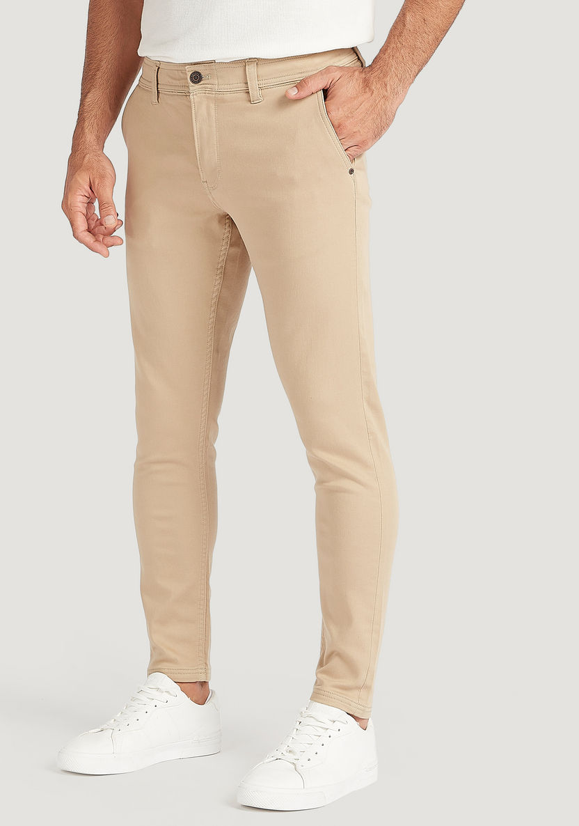 Solid Chino Pants with Button Closure and Pockets-Pants-image-4