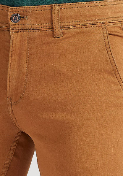 Solid Chino Pants with Button Closure and Pockets-Pants-image-2