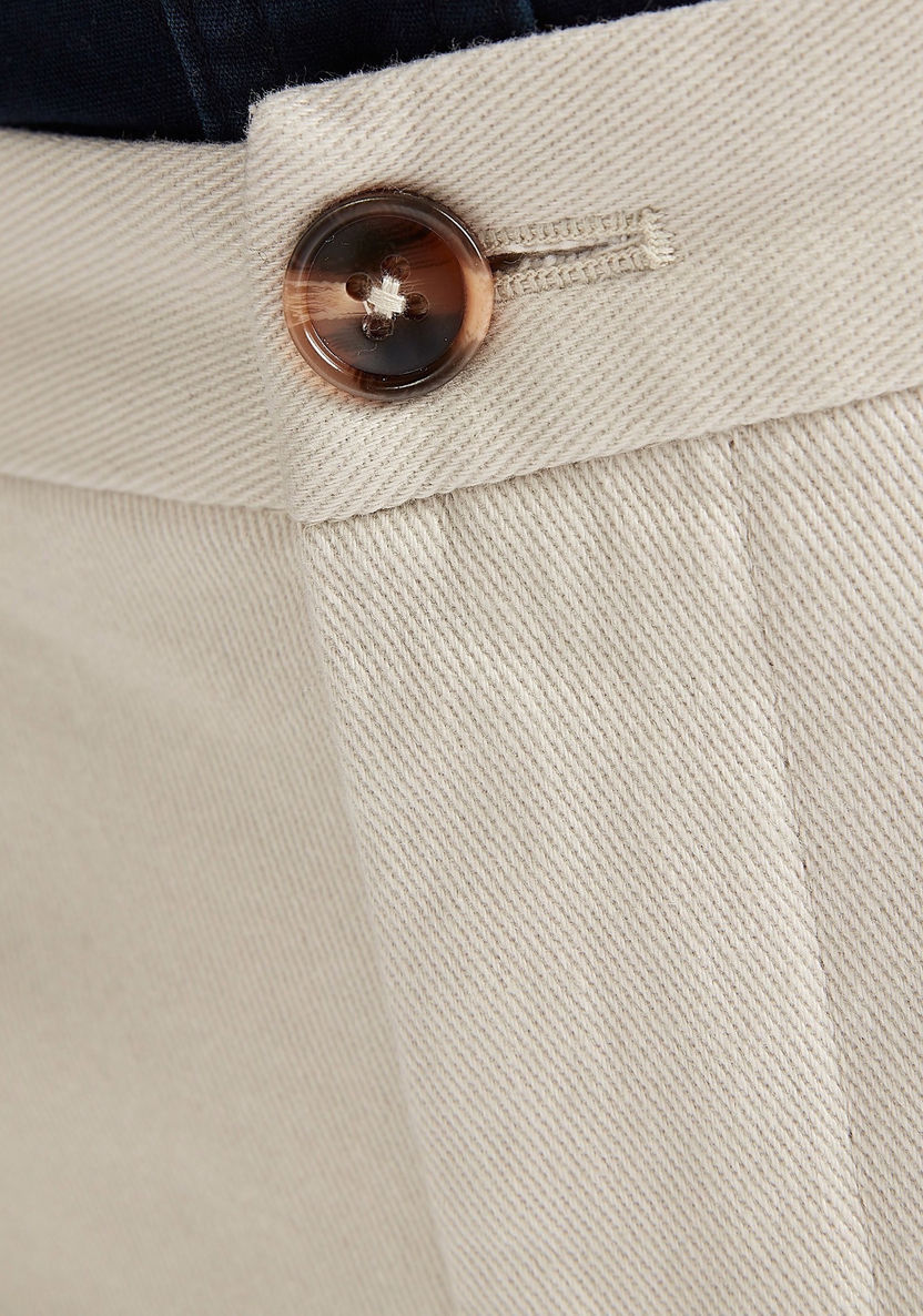 Solid Chino Pants with Button Closure and Pockets-Chinos-image-4