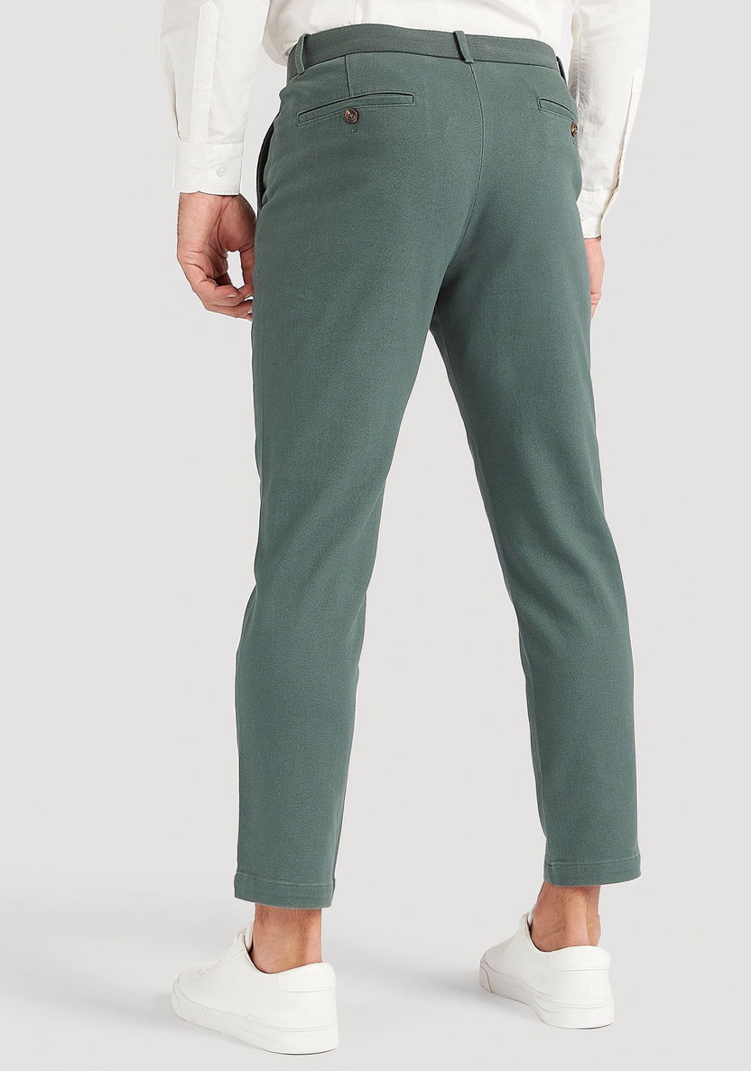 Solid Chino Pants with Button Closure and Pockets-Chinos-image-3