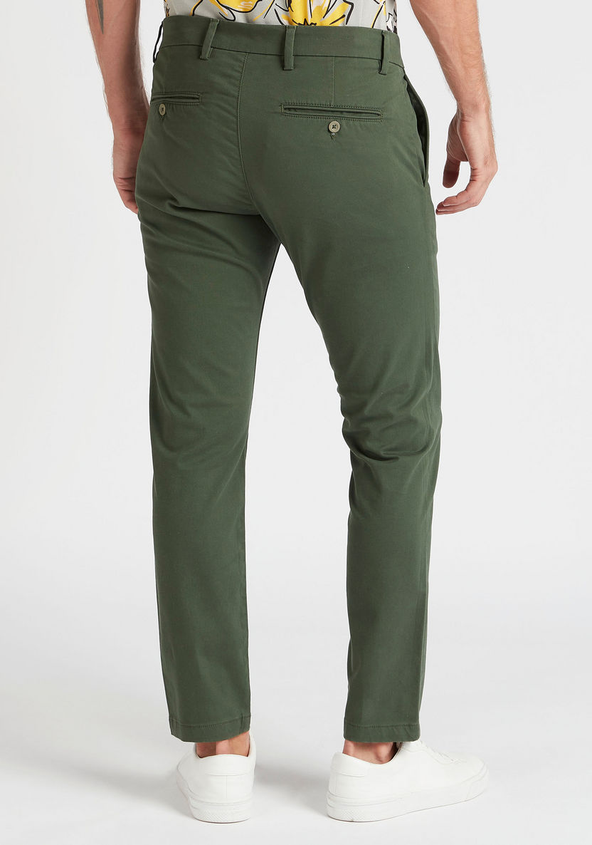 Solid Slim Fit Mid-Rise Chino Pants with Button Closure-Pants-image-3