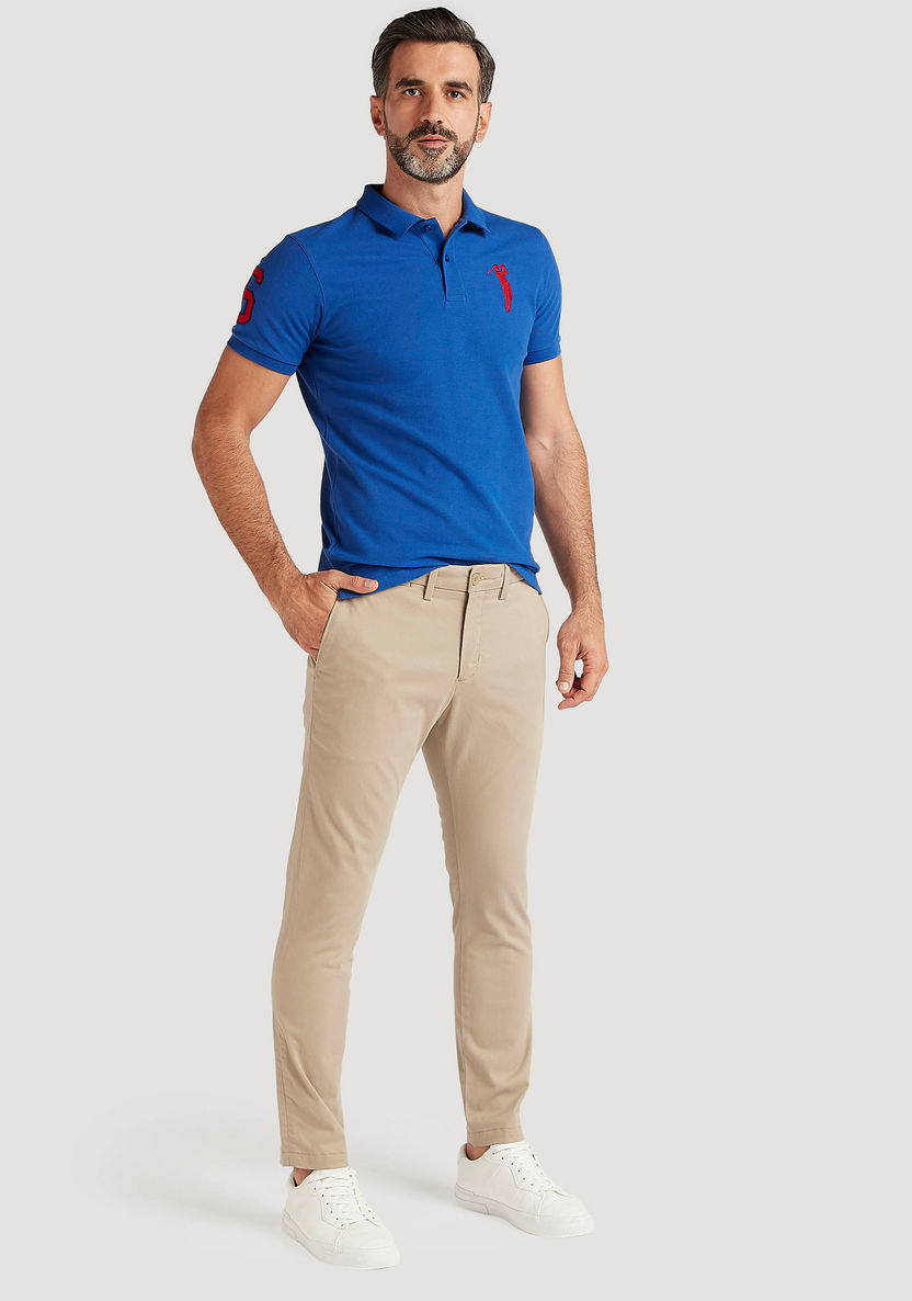 Solid Slim Fit Mid-Rise Chino Pants with Button Closure-Pants-image-1
