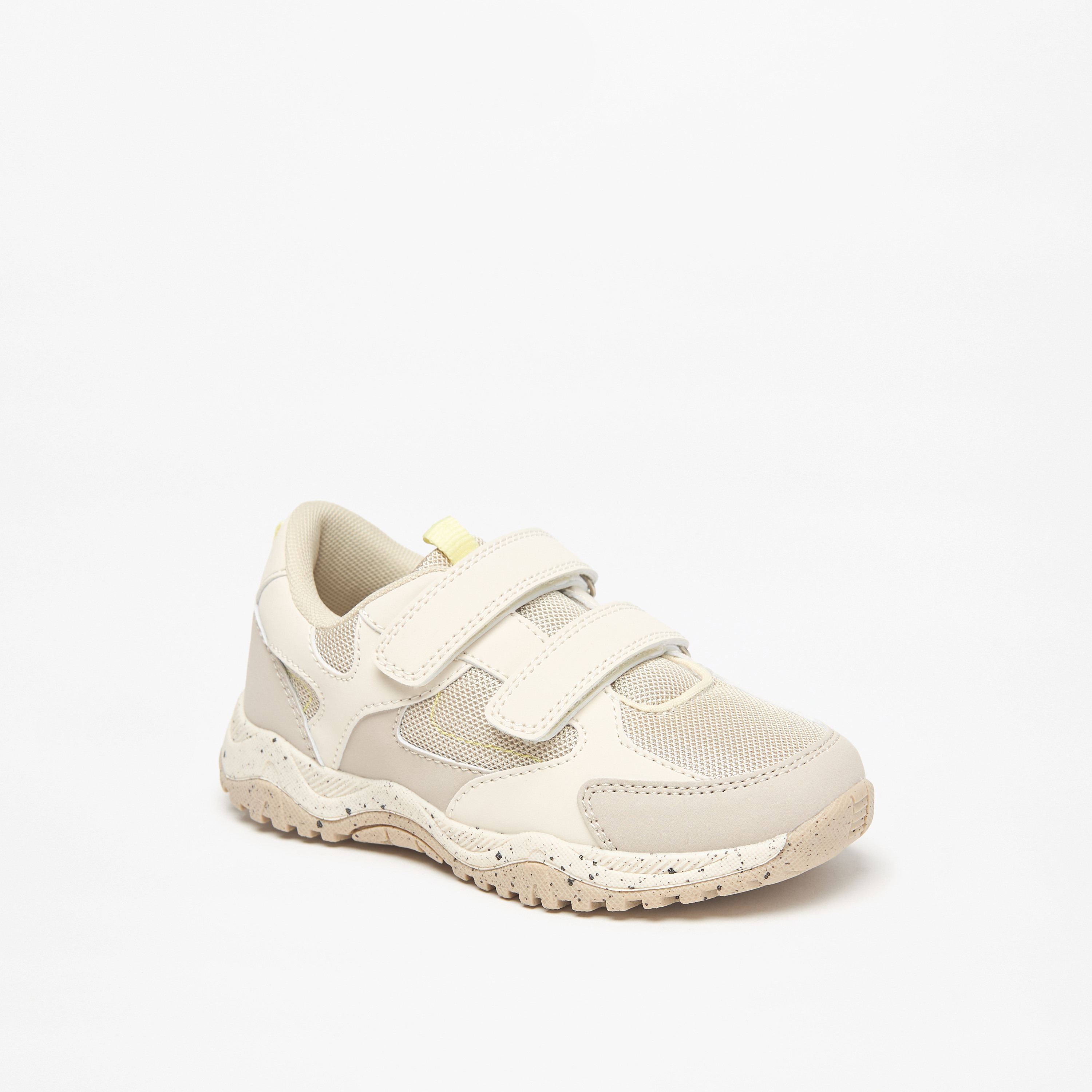 Juniors Mesh Panelled Sneakers with Hook and Loop Closure-boys-shoes-sneakers-image-1