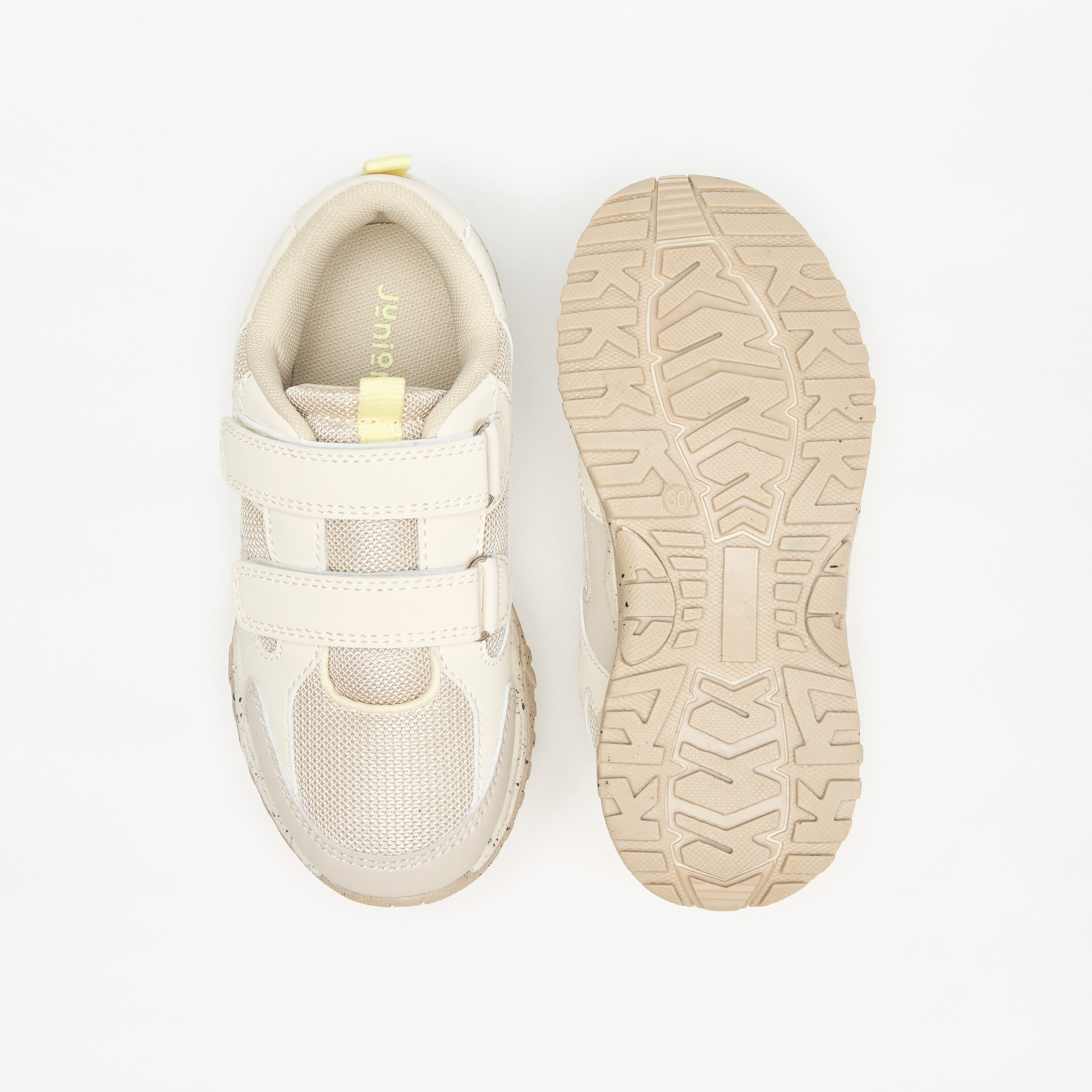 Juniors Mesh Panelled Sneakers with Hook and Loop Closure-boys-shoes-sneakers-image-4