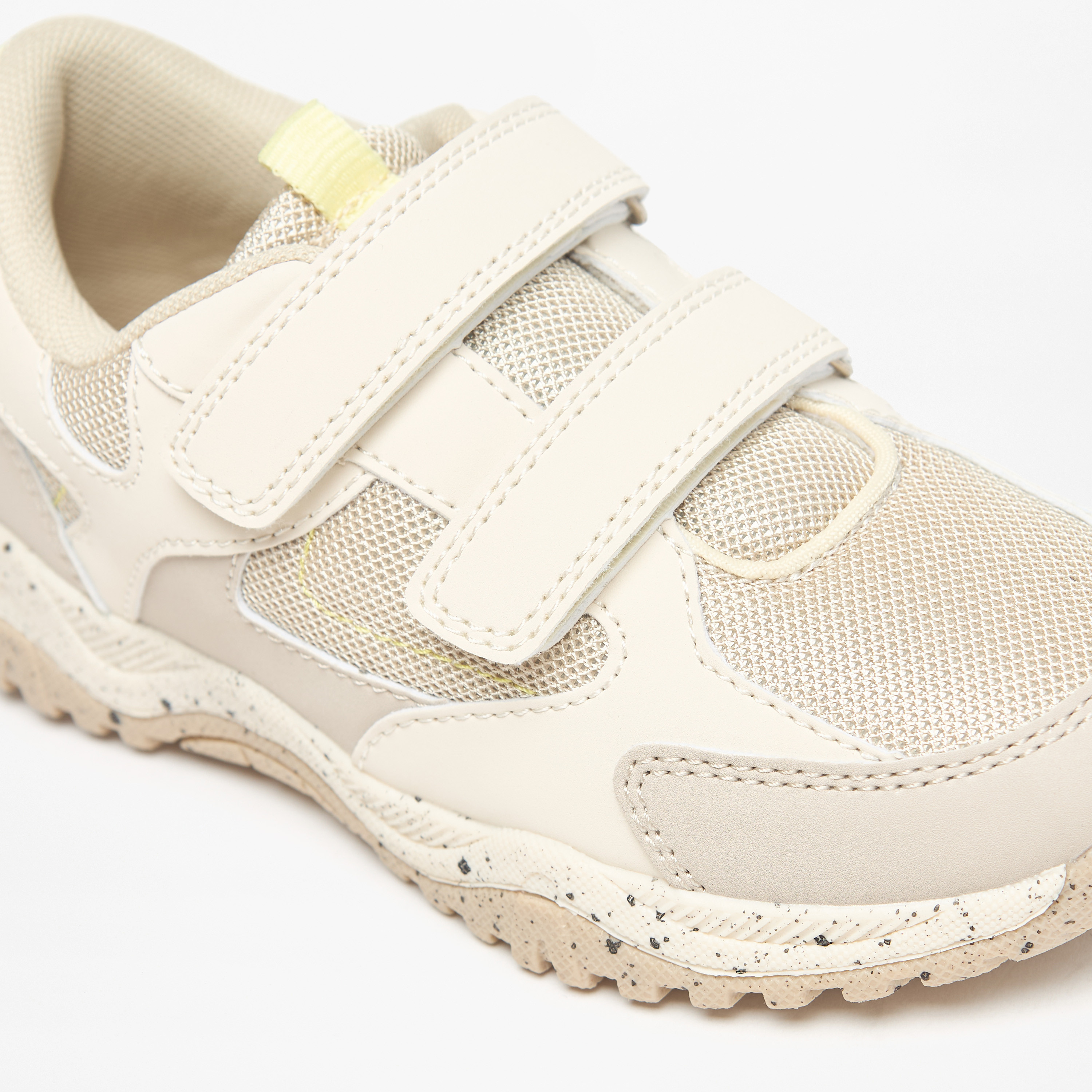 Juniors Mesh Panelled Sneakers with Hook and Loop Closure-boys-shoes-sneakers-image-5