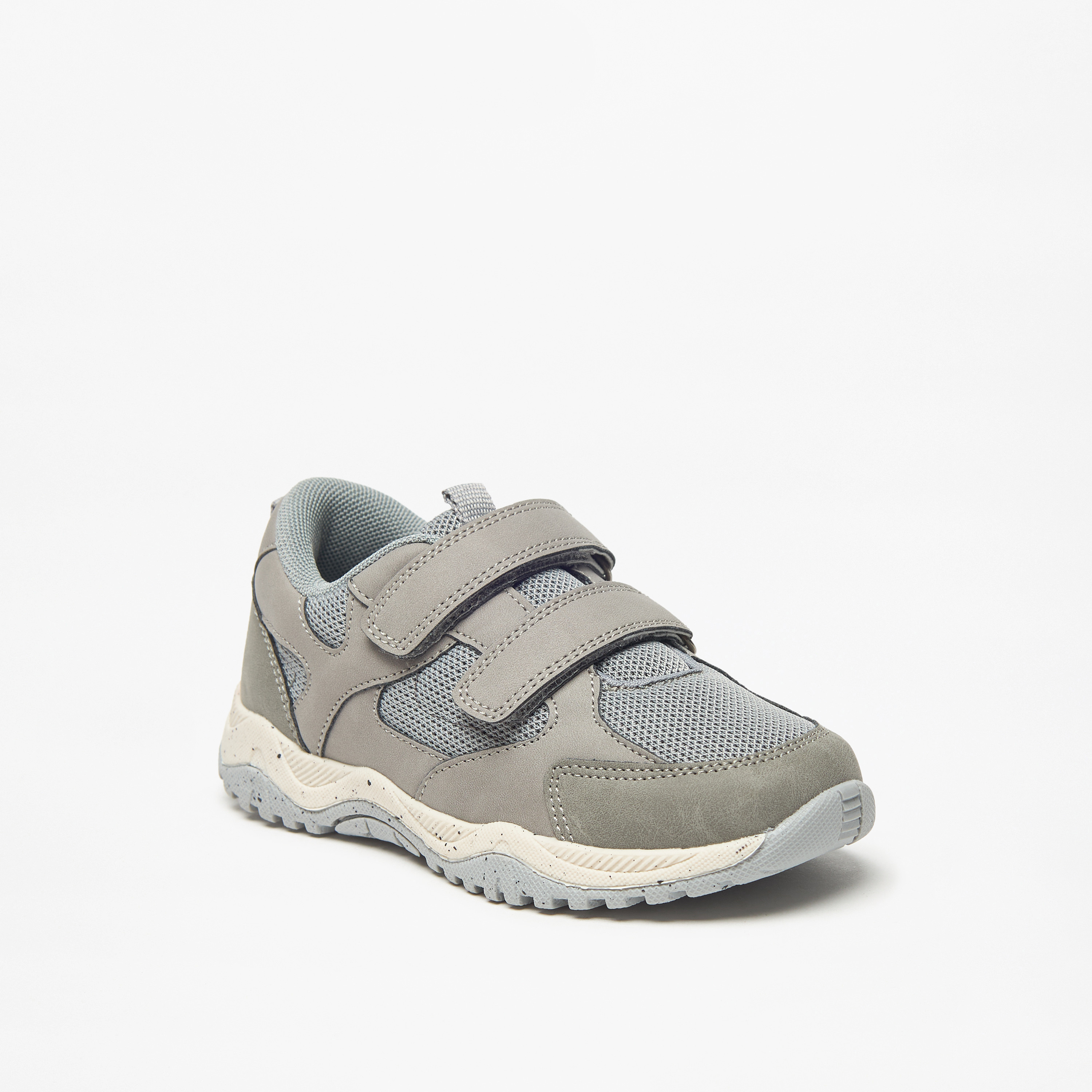 Juniors Mesh Panelled Sneakers with Hook and Loop Closure-boys-shoes-sneakers-image-6