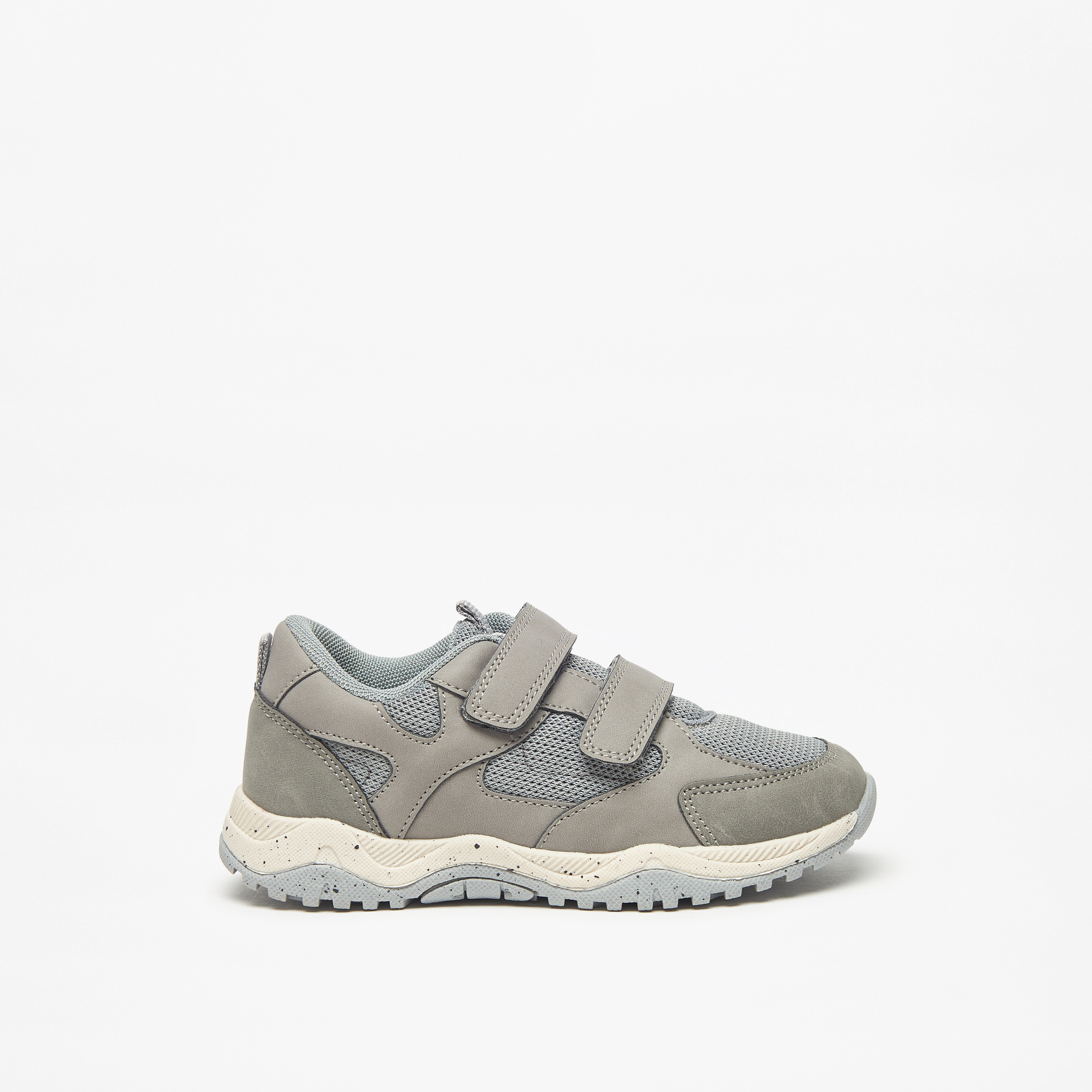 Juniors Mesh Panelled Sneakers with Hook and Loop Closure-boys-shoes-sneakers-image-8