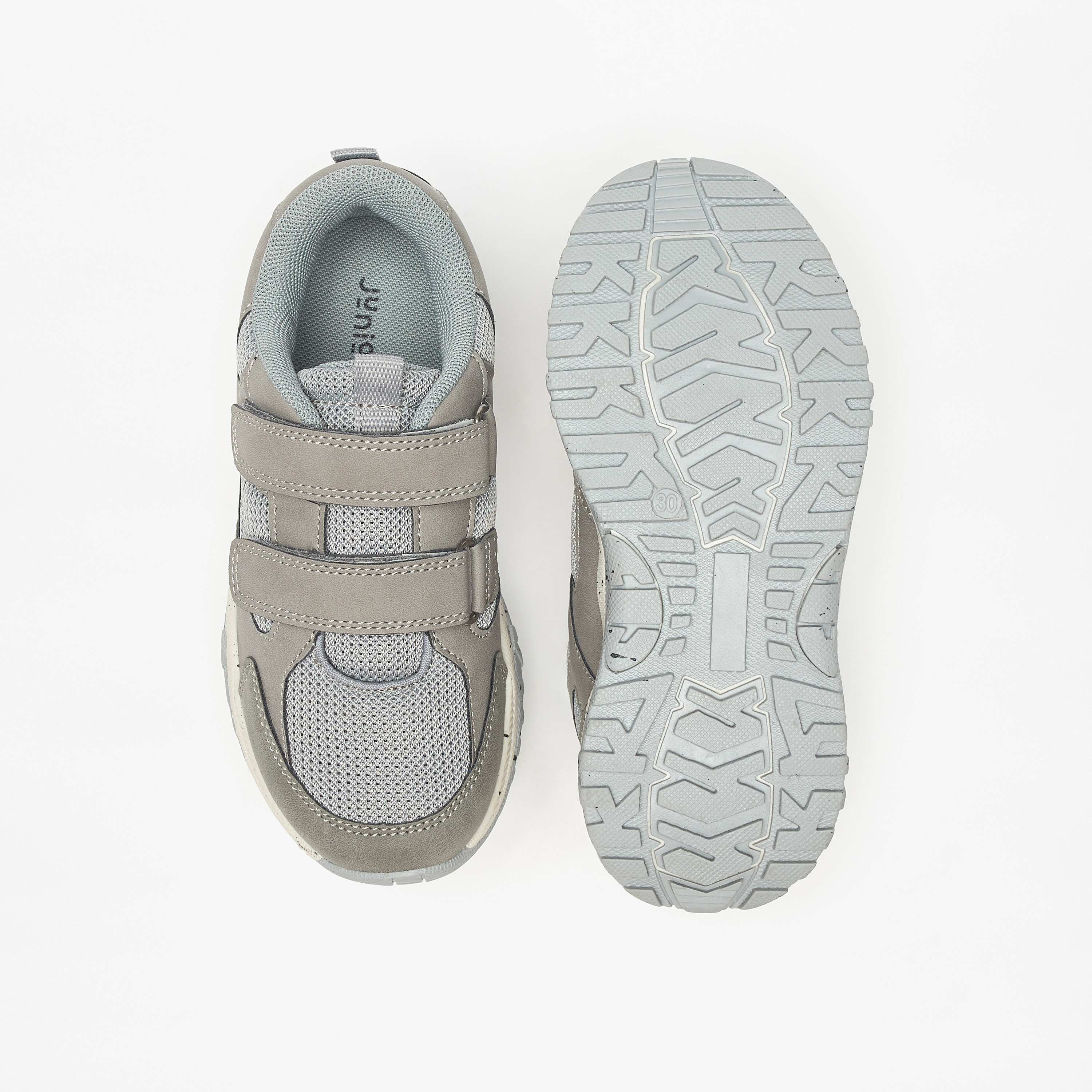 Juniors Mesh Panelled Sneakers with Hook and Loop Closure-boys-shoes-sneakers-image-9