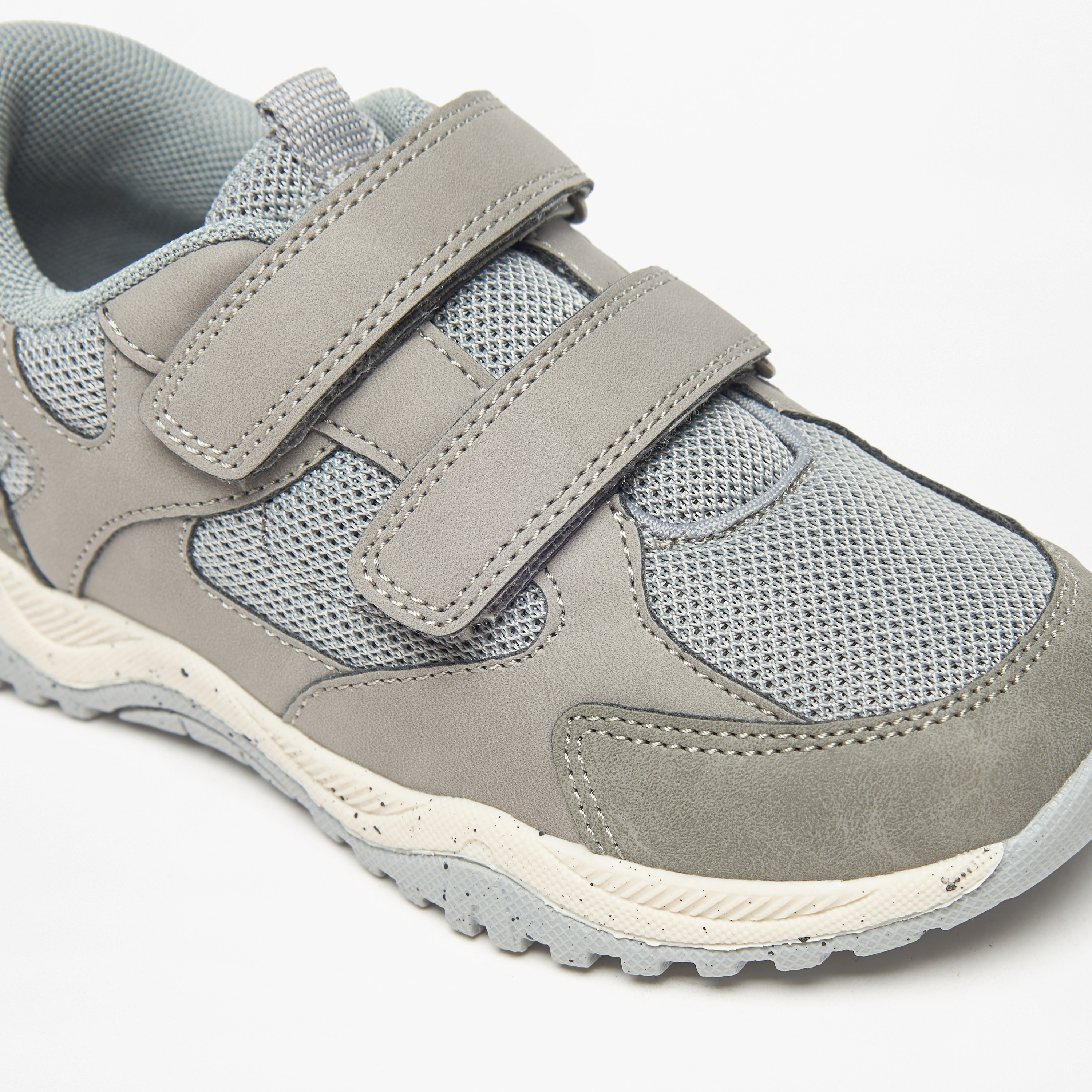 Juniors Mesh Panelled Sneakers with Hook and Loop Closure-boys-shoes-sneakers-image-10