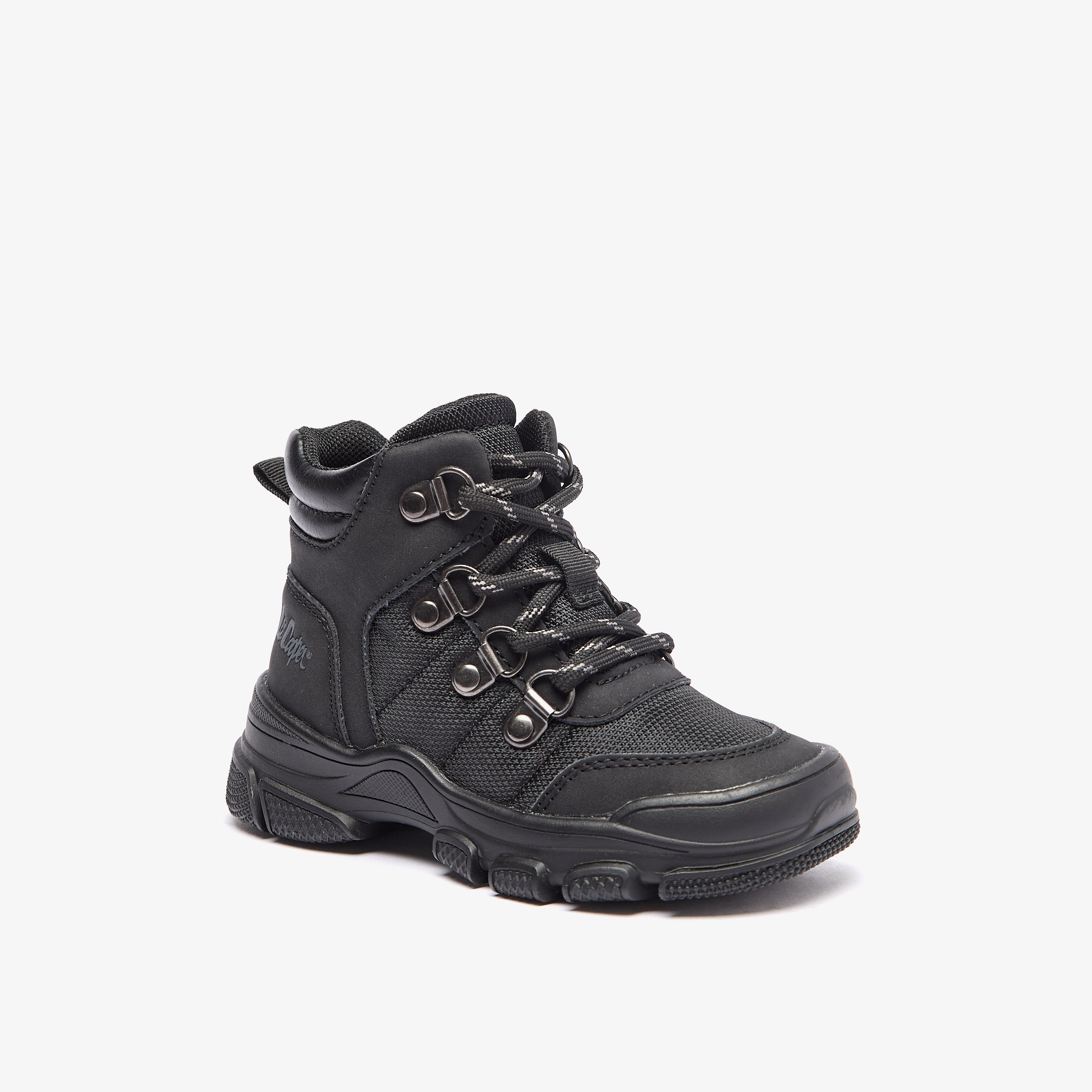 Lee Cooper Boys' Panelled Ankle Boots with Zip Closure-boys-shoes-boots-image-1