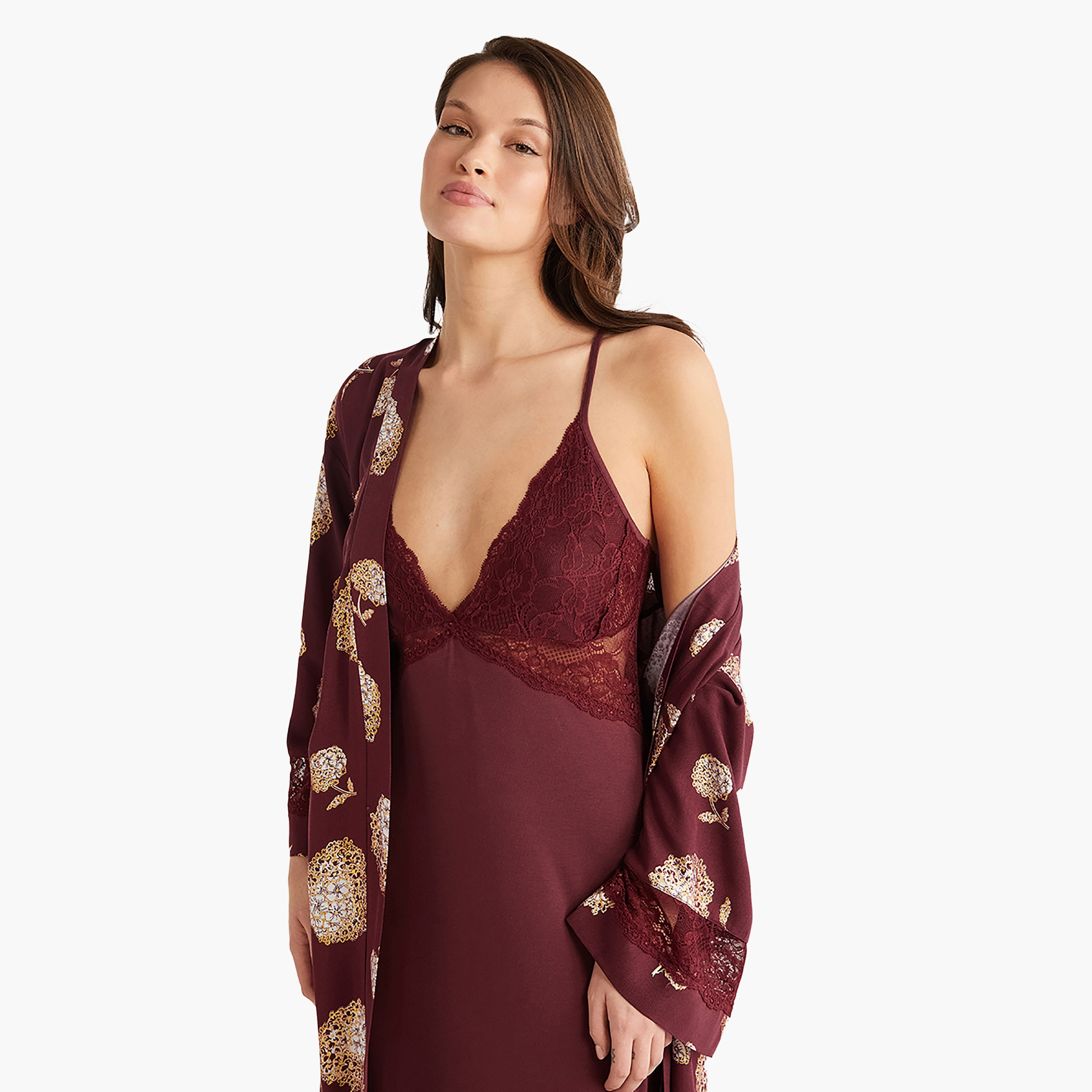 طقم رداء مع فستان منزلق بحزام كتف مزهر ورداء نسائي من بيني موود-women-clothing-nightwear-pyjamas-longsets-image-8