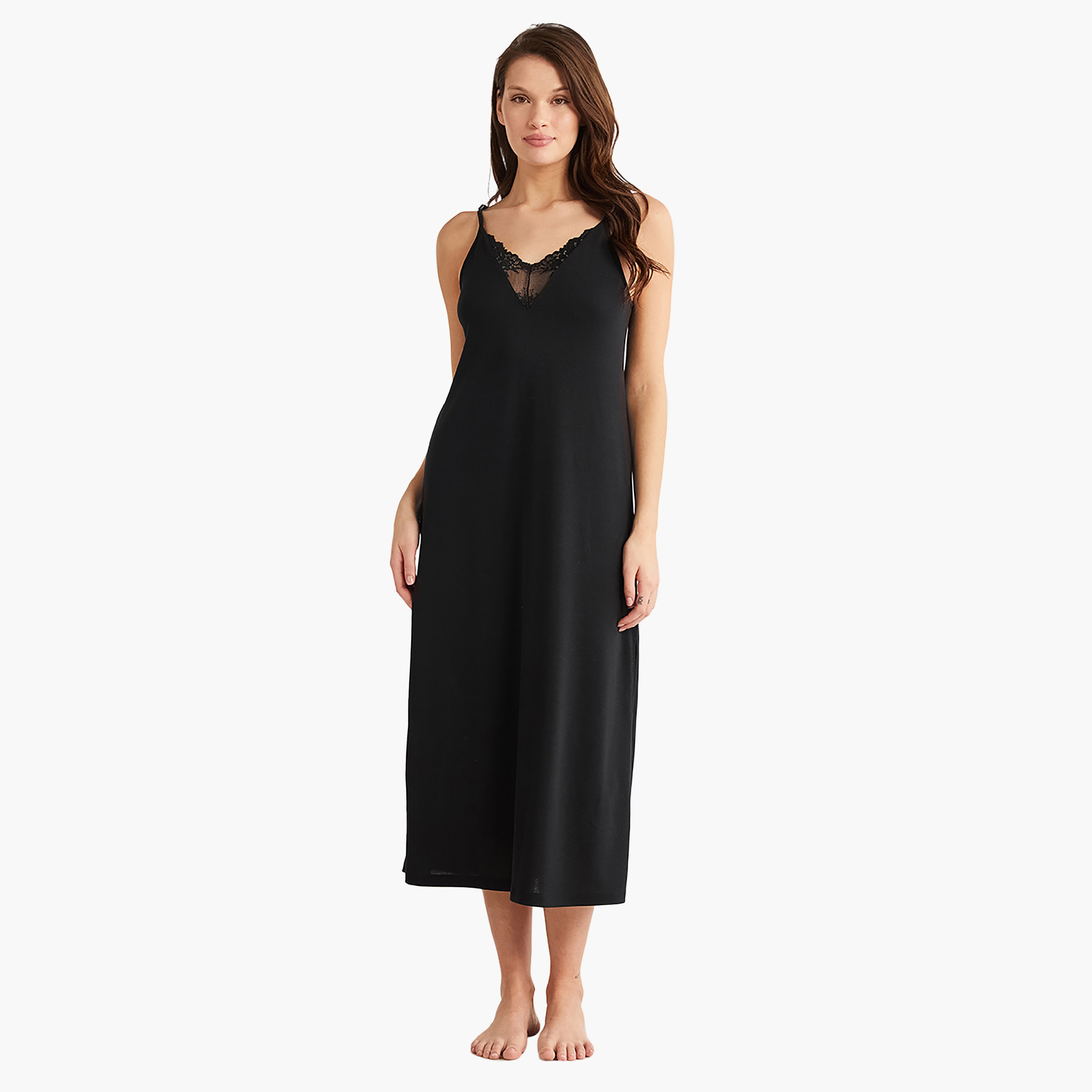 Penye Mood Robe Set with Floral Shoulder Strap Slip Dress and Women's Robe-women-clothing-nightwear-pyjamas-longsets-image-3