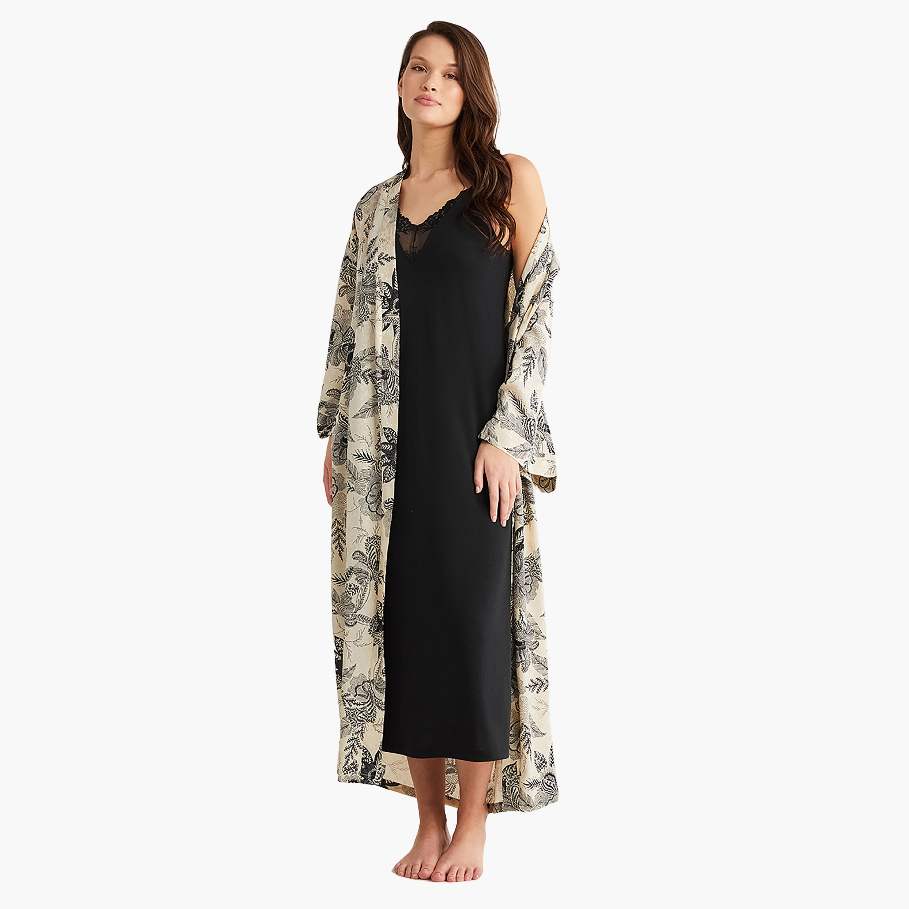Penye Mood Robe Set with Floral Shoulder Strap Slip Dress and Women's Robe-women-clothing-nightwear-pyjamas-longsets-image-5