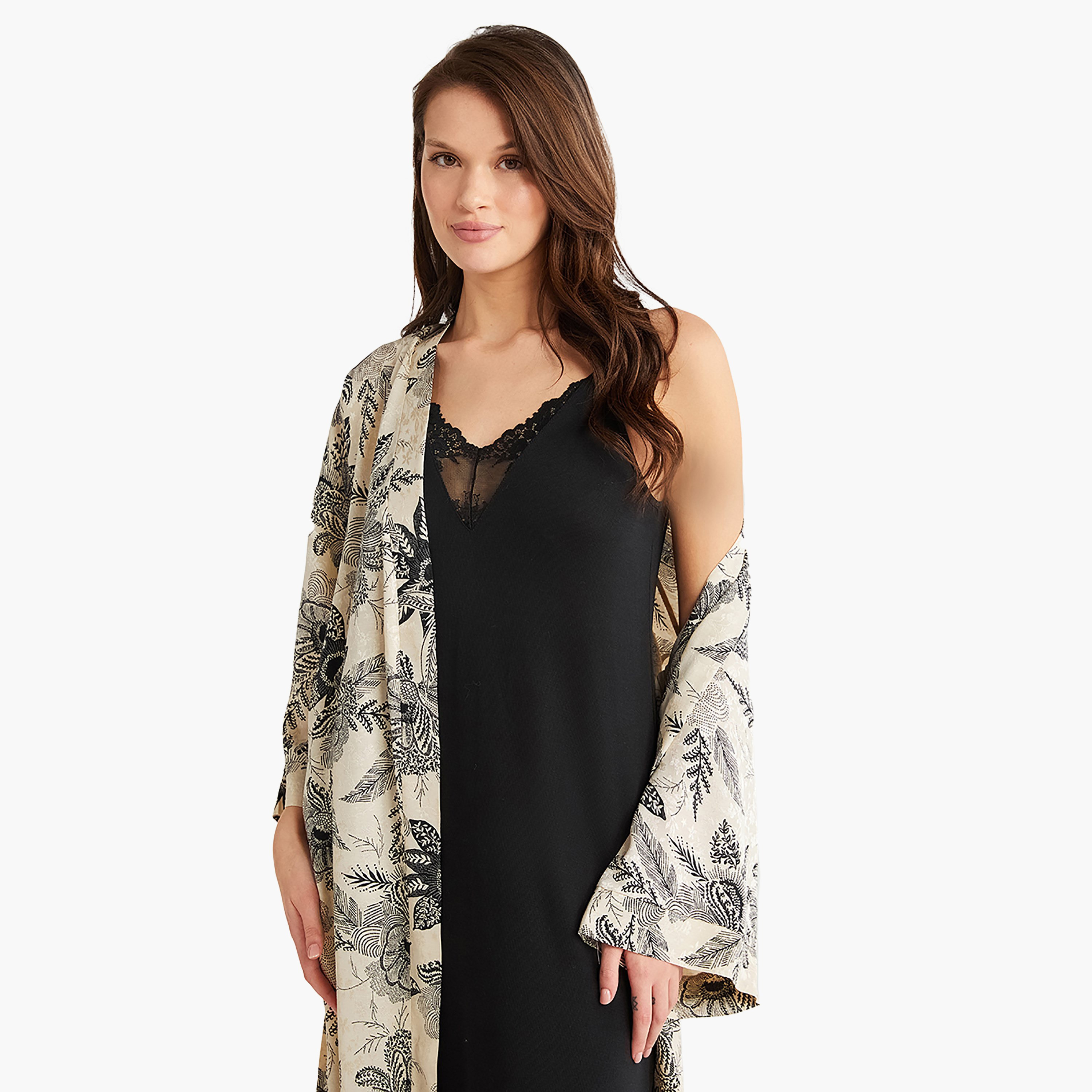 Penye Mood Robe Set with Floral Shoulder Strap Slip Dress and Women's Robe-women-clothing-nightwear-pyjamas-longsets-image-6