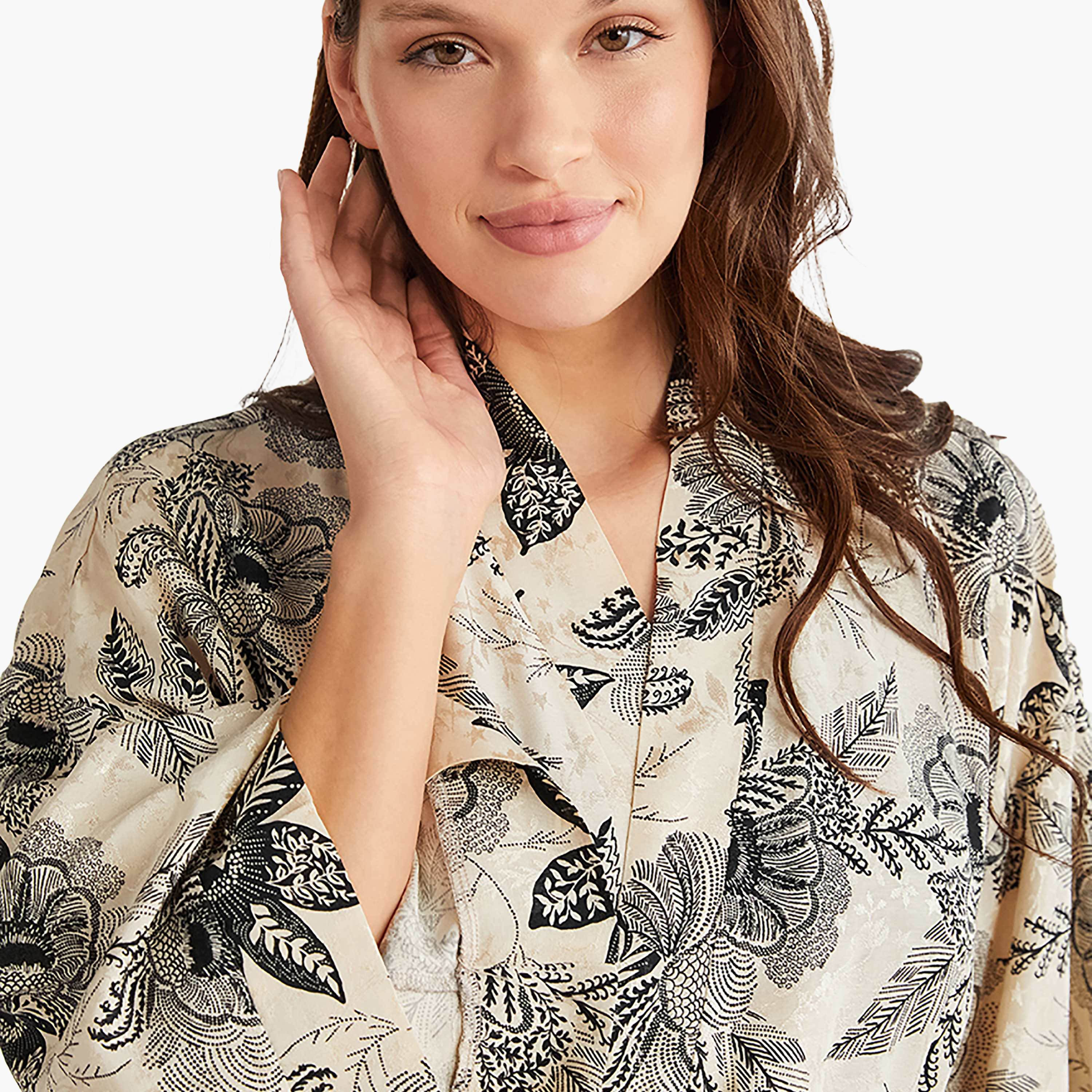 طقم رداء مع فستان منزلق بحزام كتف مزهر ورداء نسائي من بيني موود-women-clothing-nightwear-pyjamas-longsets-image-9