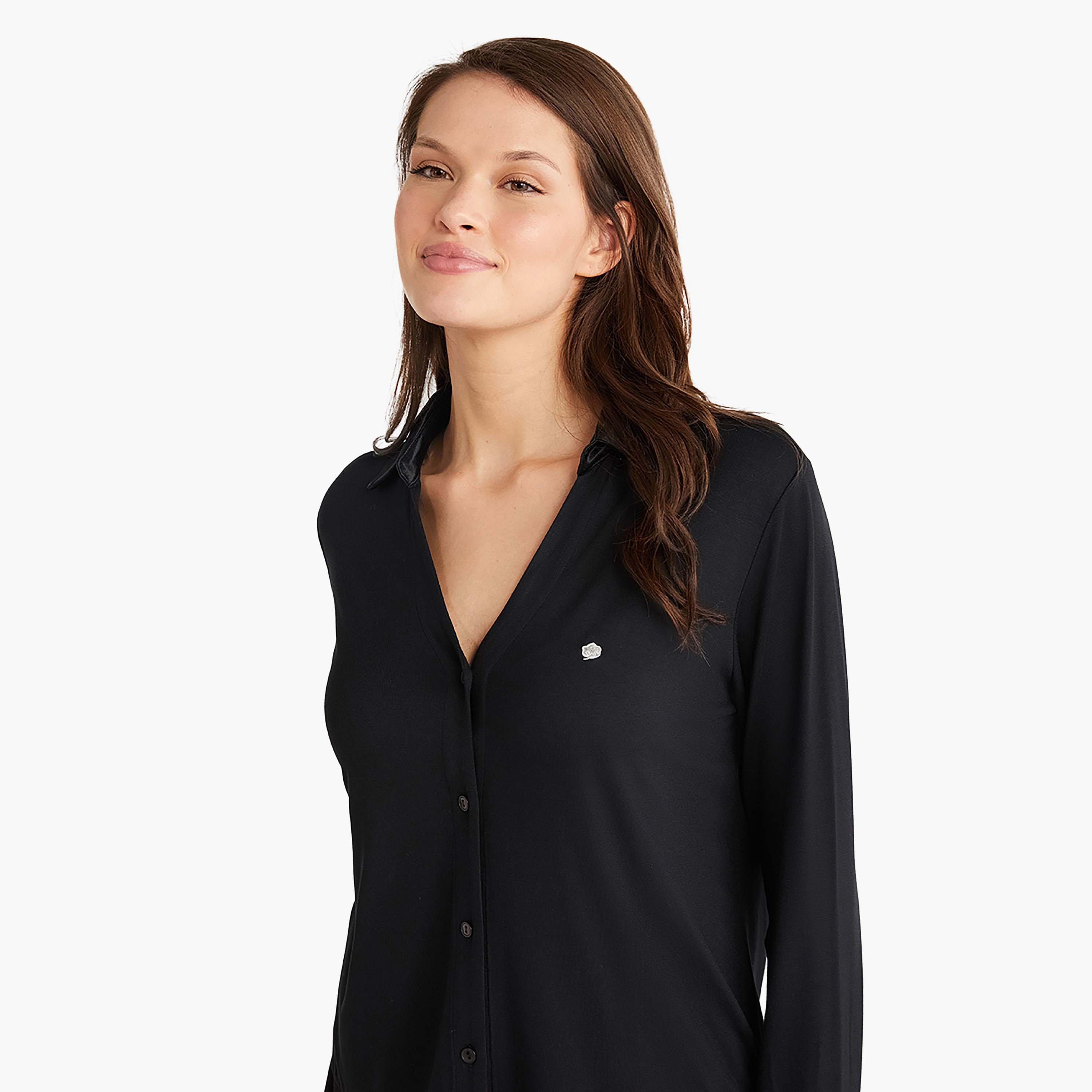 طقم بيجامة مع قميص داخلي بفتحة رقبة V مزين بالزهور وبيجامة نسائية من بيني موود-women-clothing-nightwear-pyjamas-longsets-image-3