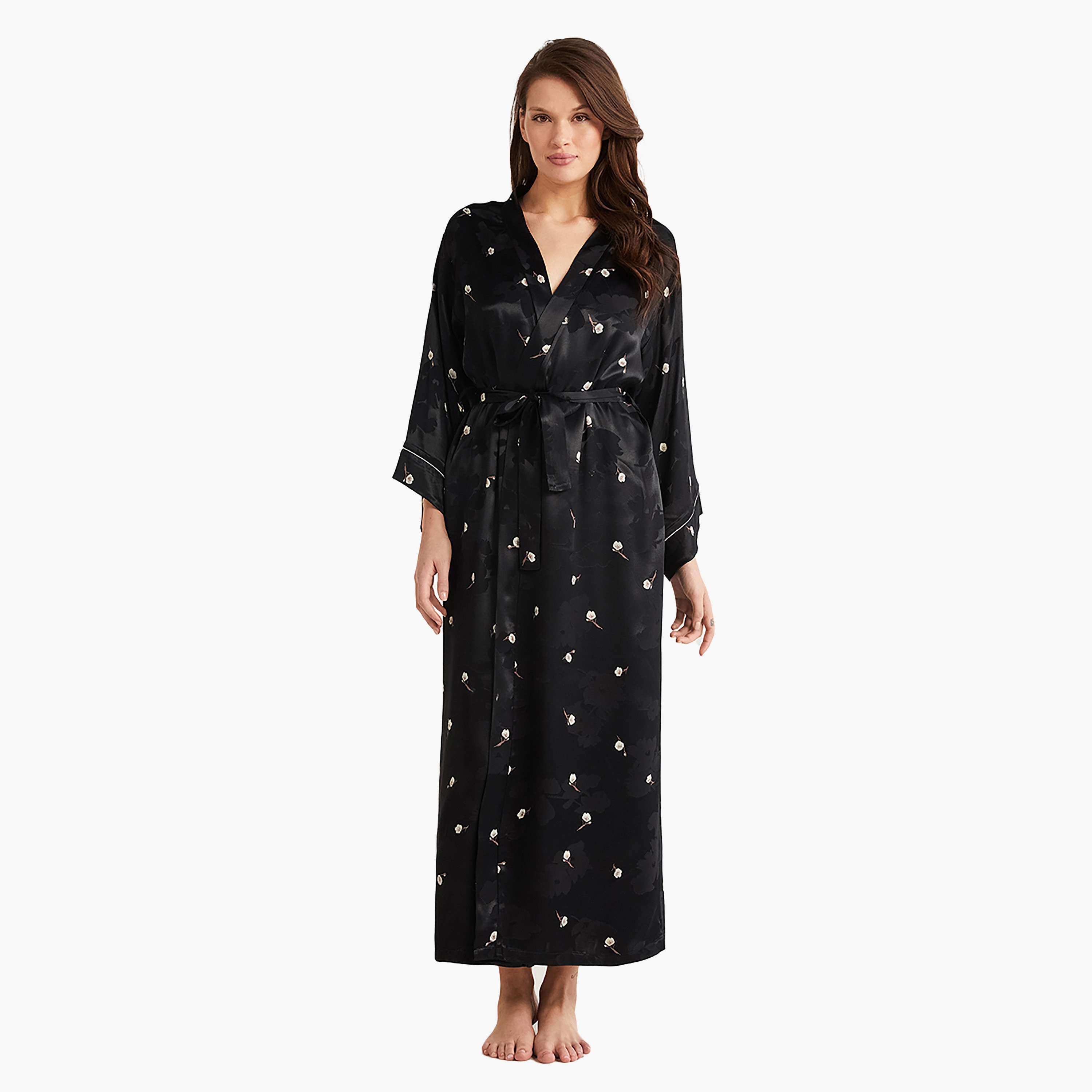 طقم رداء مع فستان منزلق بحزام كتف مزهر ورداء نسائي من بيني موود-women-clothing-nightwear-pyjamas-longsets-image-1
