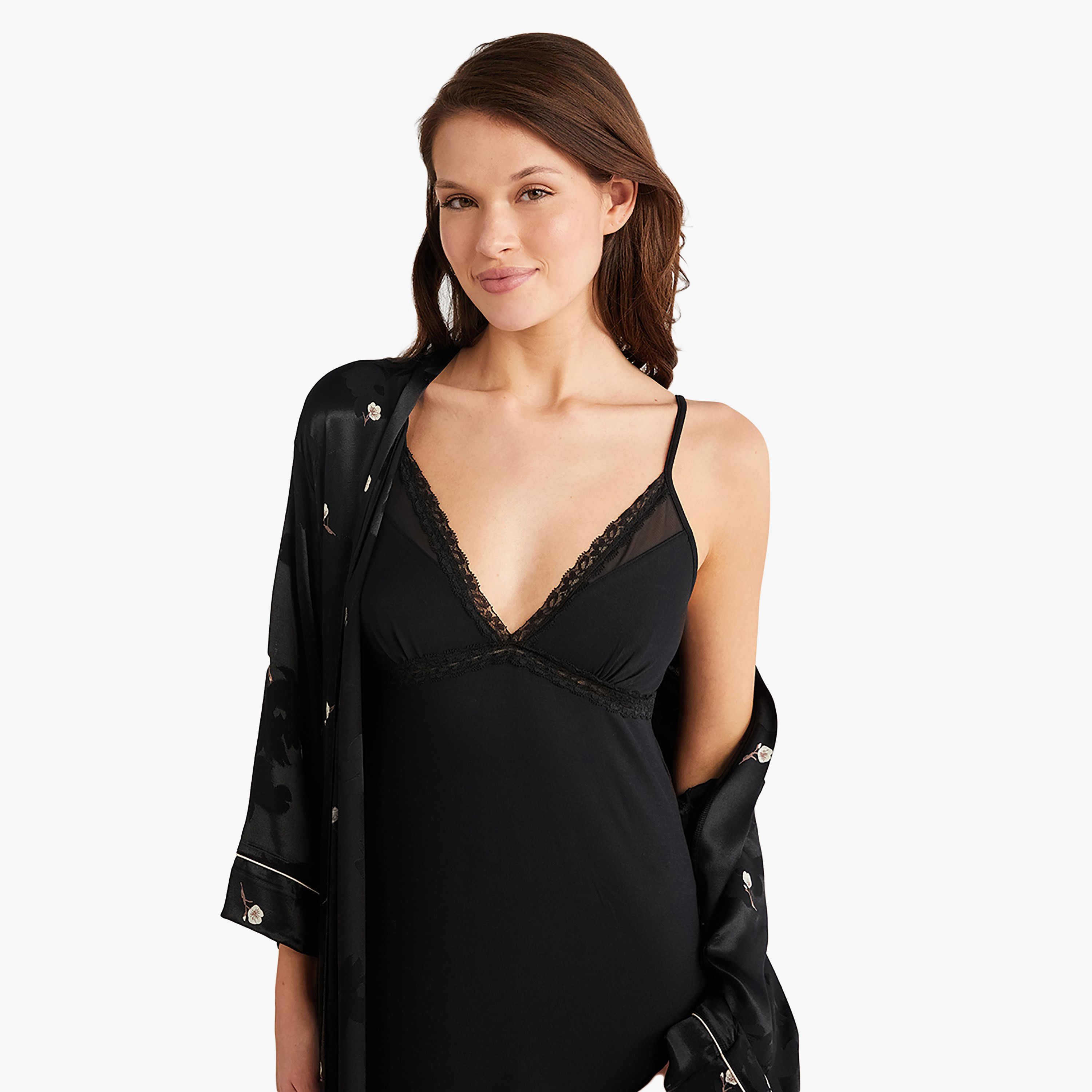 طقم رداء مع فستان منزلق بحزام كتف مزهر ورداء نسائي من بيني موود-women-clothing-nightwear-pyjamas-longsets-image-10