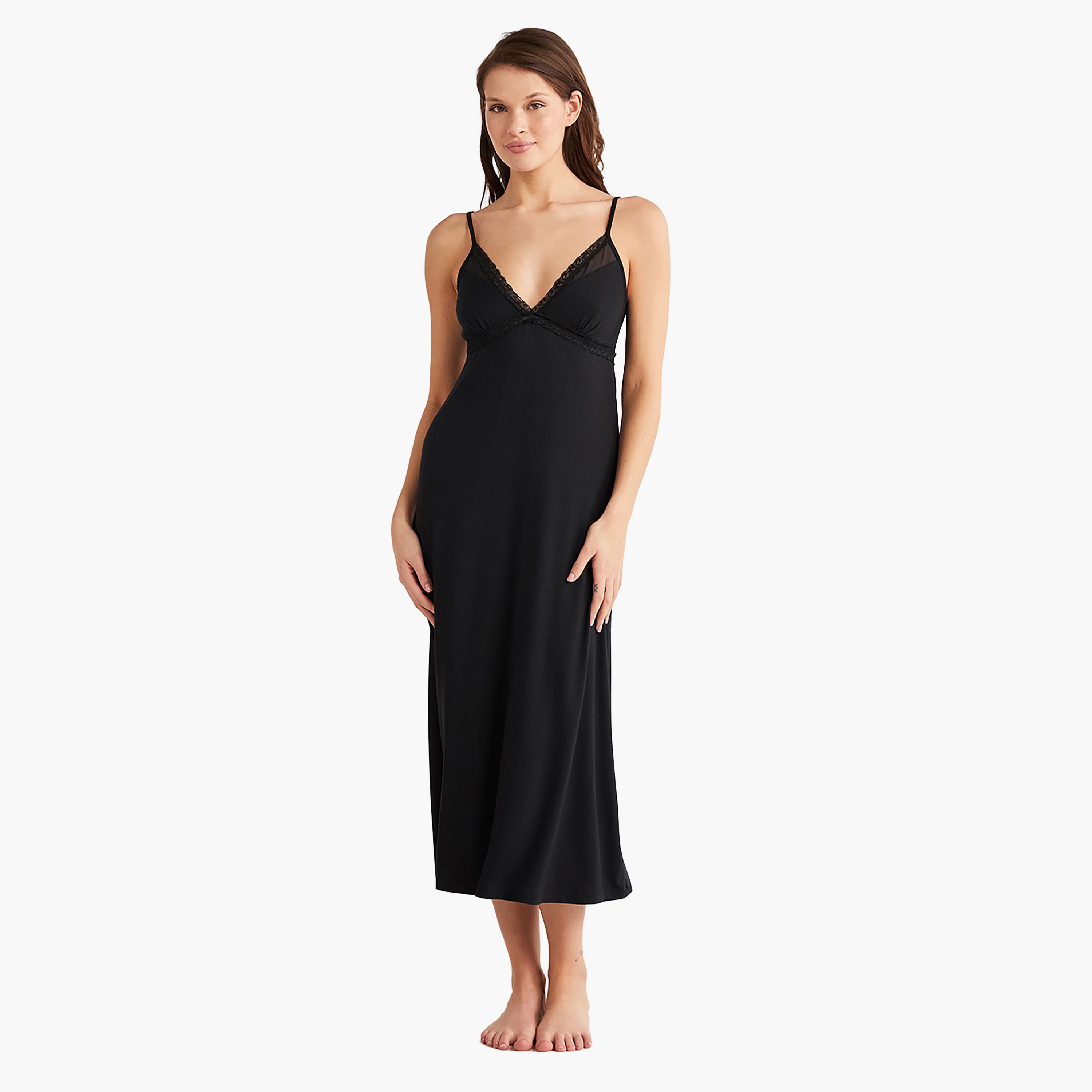 Penye Mood Robe Set with Floral Shoulder Strap Slip Dress and Women's Robe-women-clothing-nightwear-pyjamas-longsets-image-3