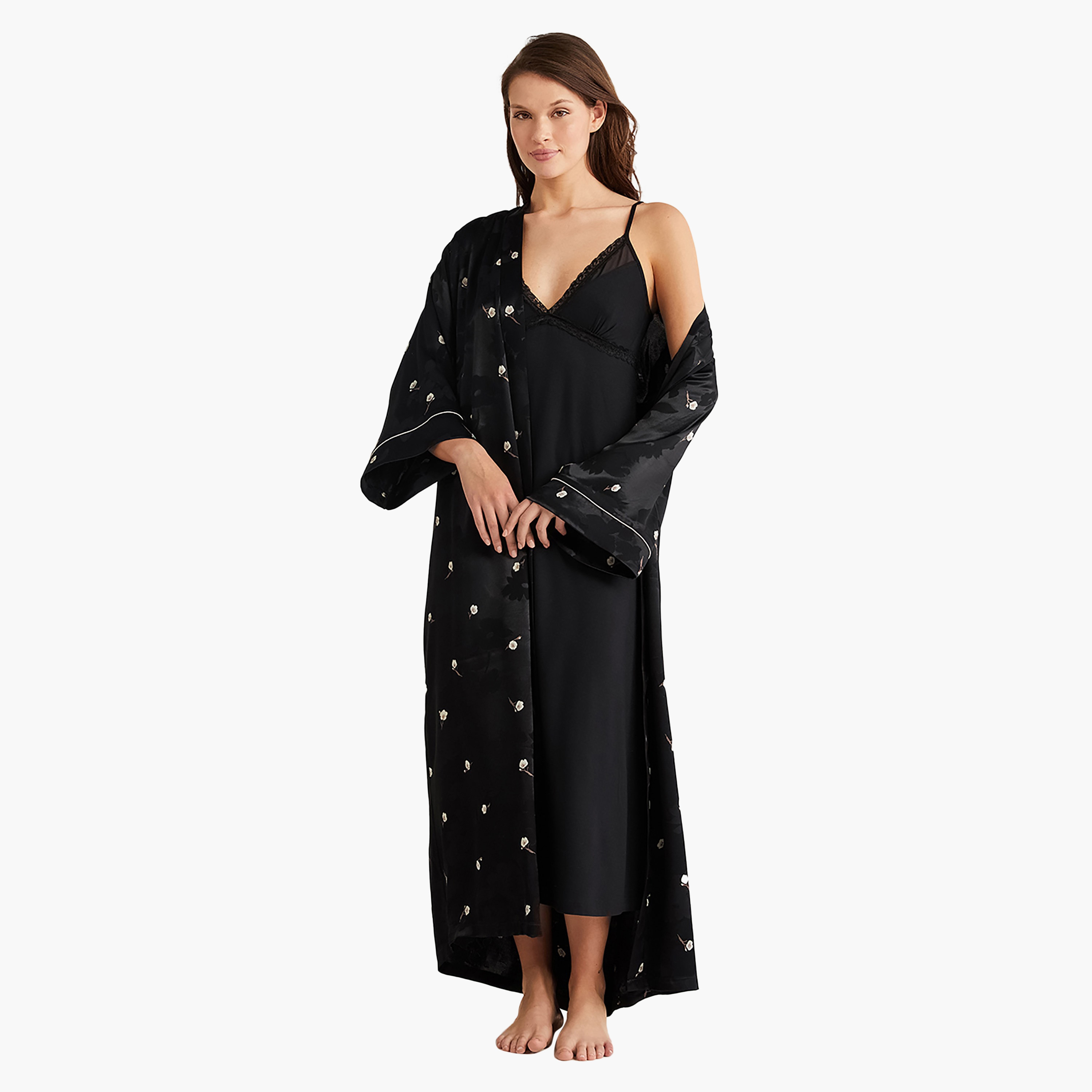 طقم رداء مع فستان منزلق بحزام كتف مزهر ورداء نسائي من بيني موود-women-clothing-nightwear-pyjamas-longsets-image-9