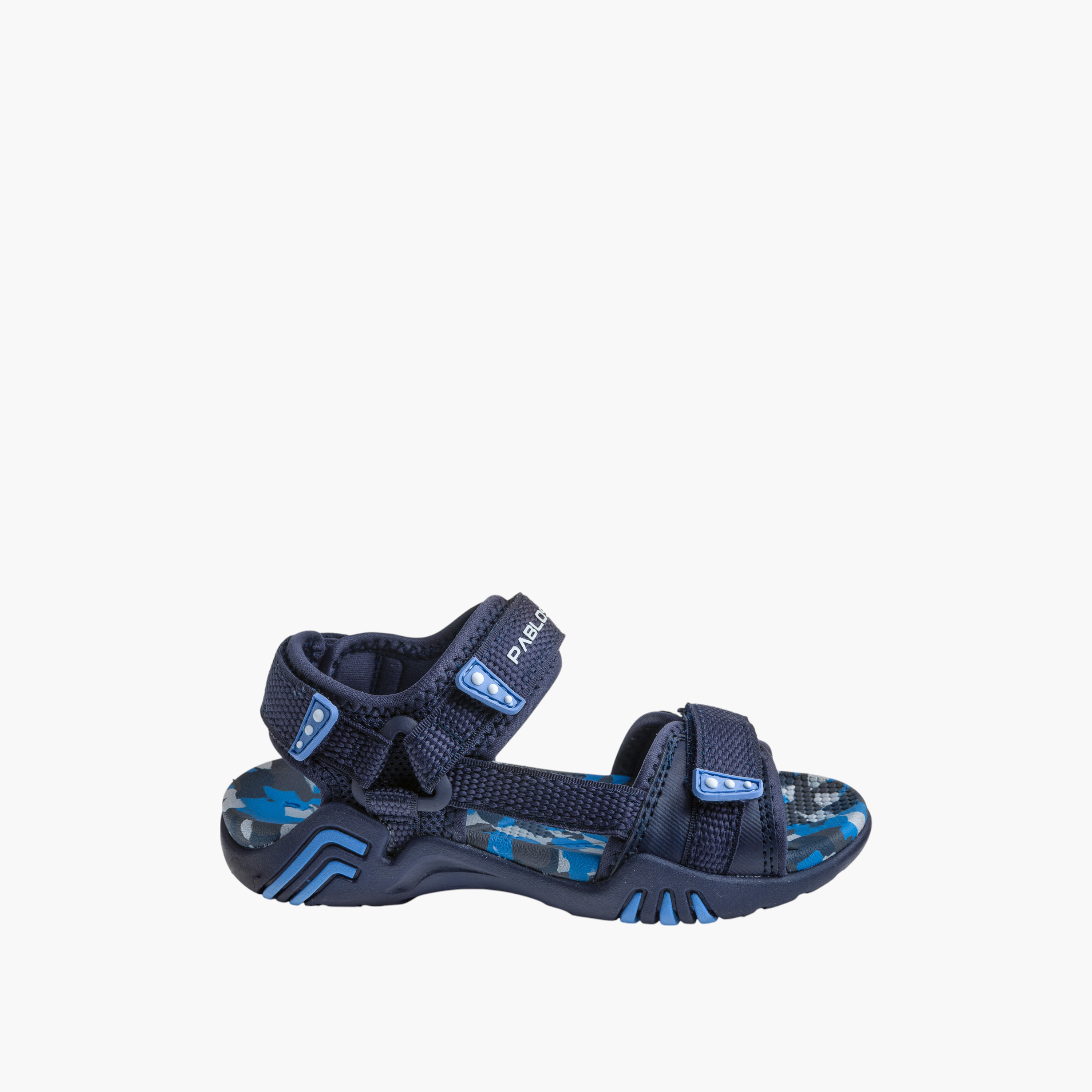 Pablosky Boys' Camouflage Print Sandals with Hook and Loop Closure-boys-shoes-sandals-image-1