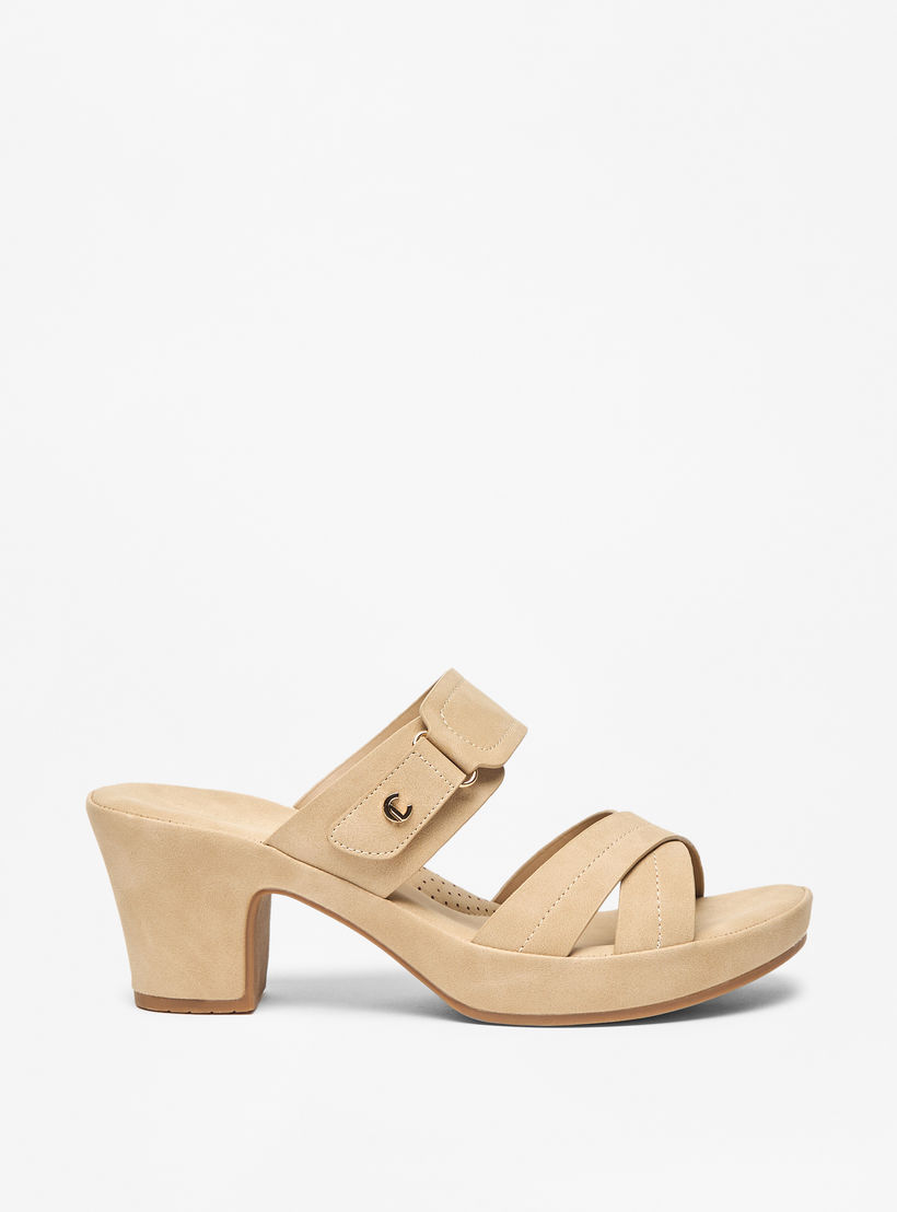 صندل مريح سادة سهل الارتداء بحزام متقاطع من لو كونفورت-women-shoes-sandals-heeled-image-3