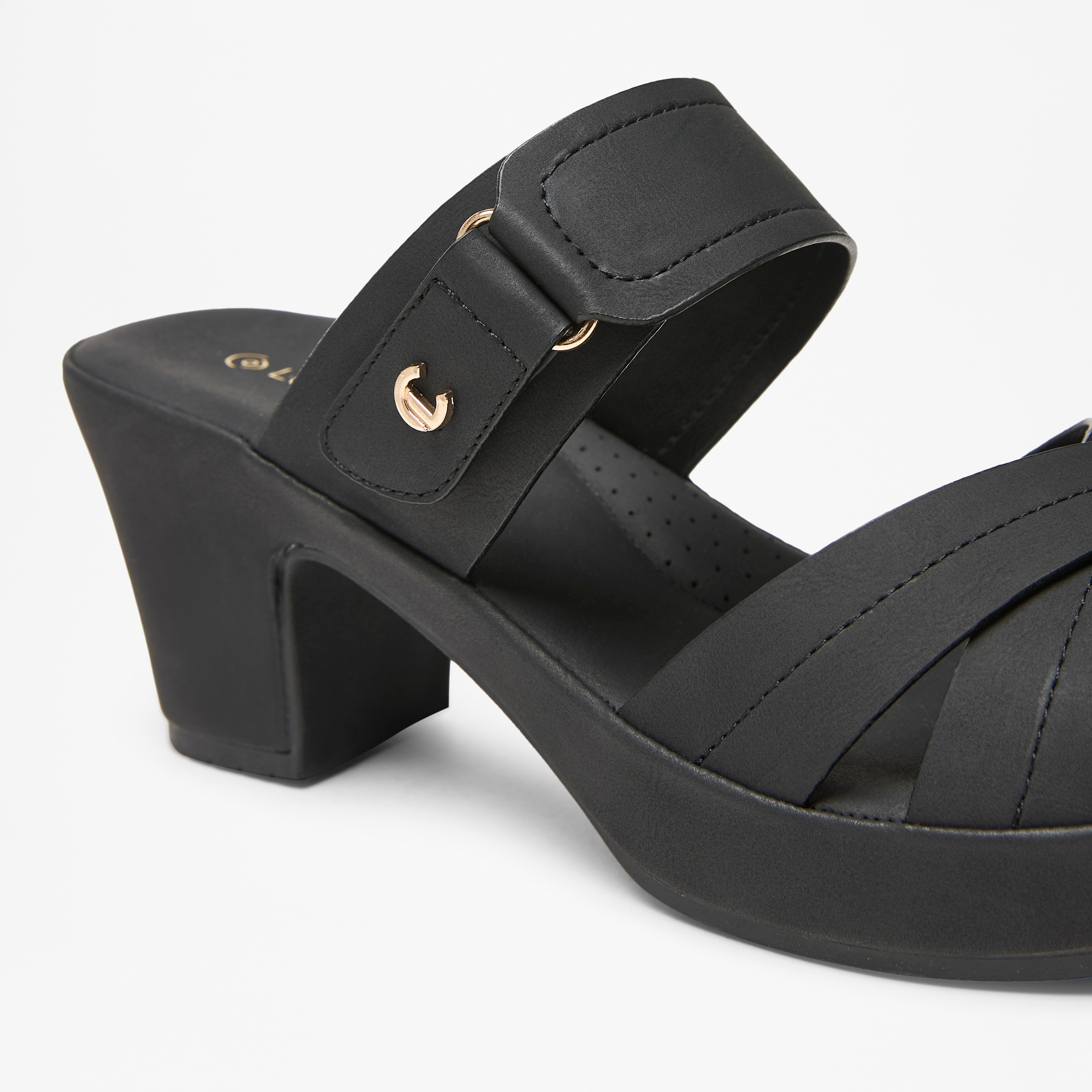 صندل مريح سادة سهل الارتداء بحزام متقاطع من لو كونفورت-women-shoes-sandals-heeled-image-5