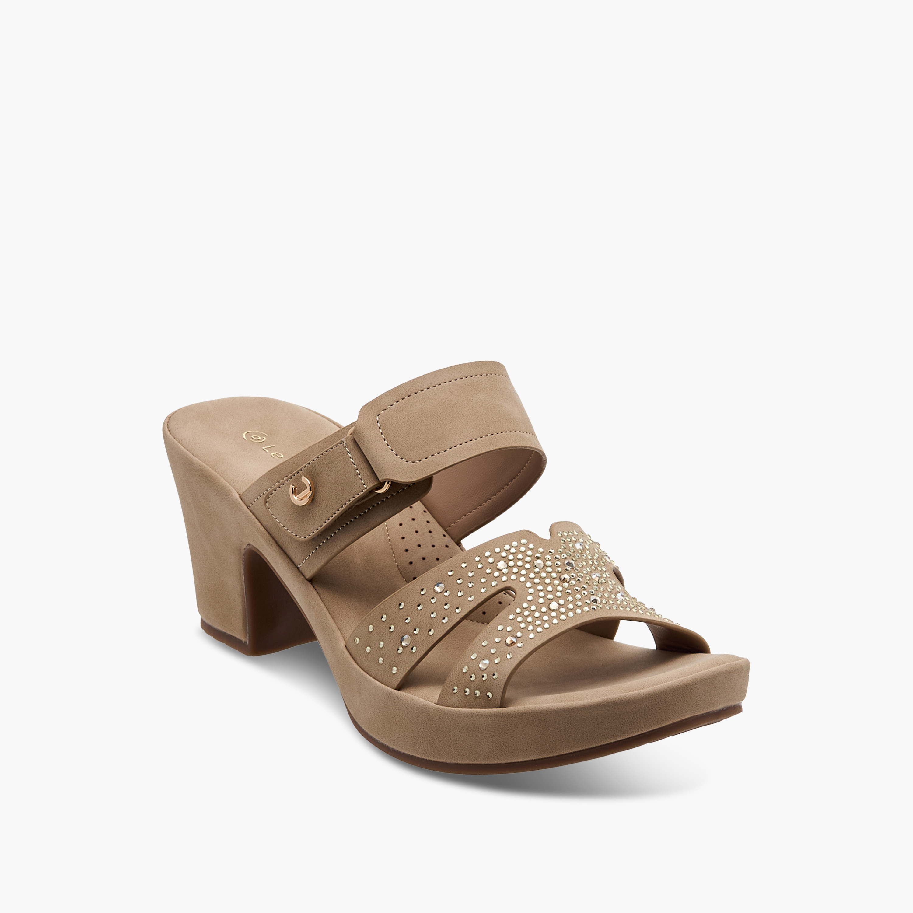 Le Confort Embellished Slip-On Comfort Sandals with Block Heels-women-shoes-sandals-heeled-image-2