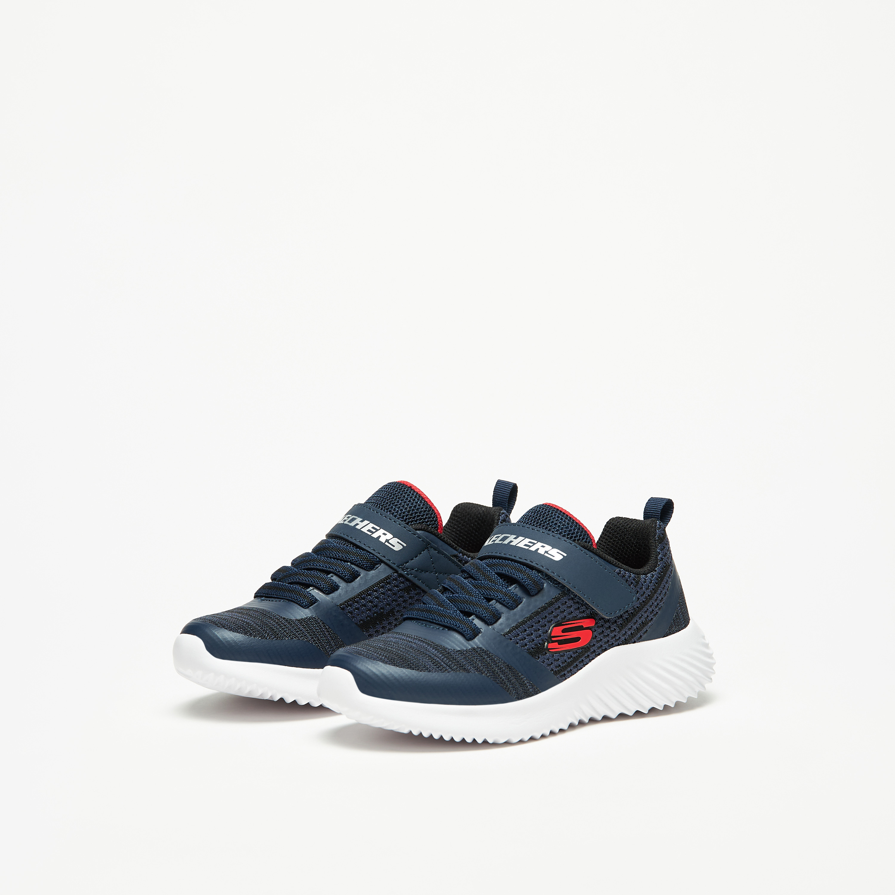 سكيتشرز حذاء مشي باوندر ميموري فوم كاحل منخفض للأولاد 98302L-NVBK | OE-sports-boys-shoes-image-2