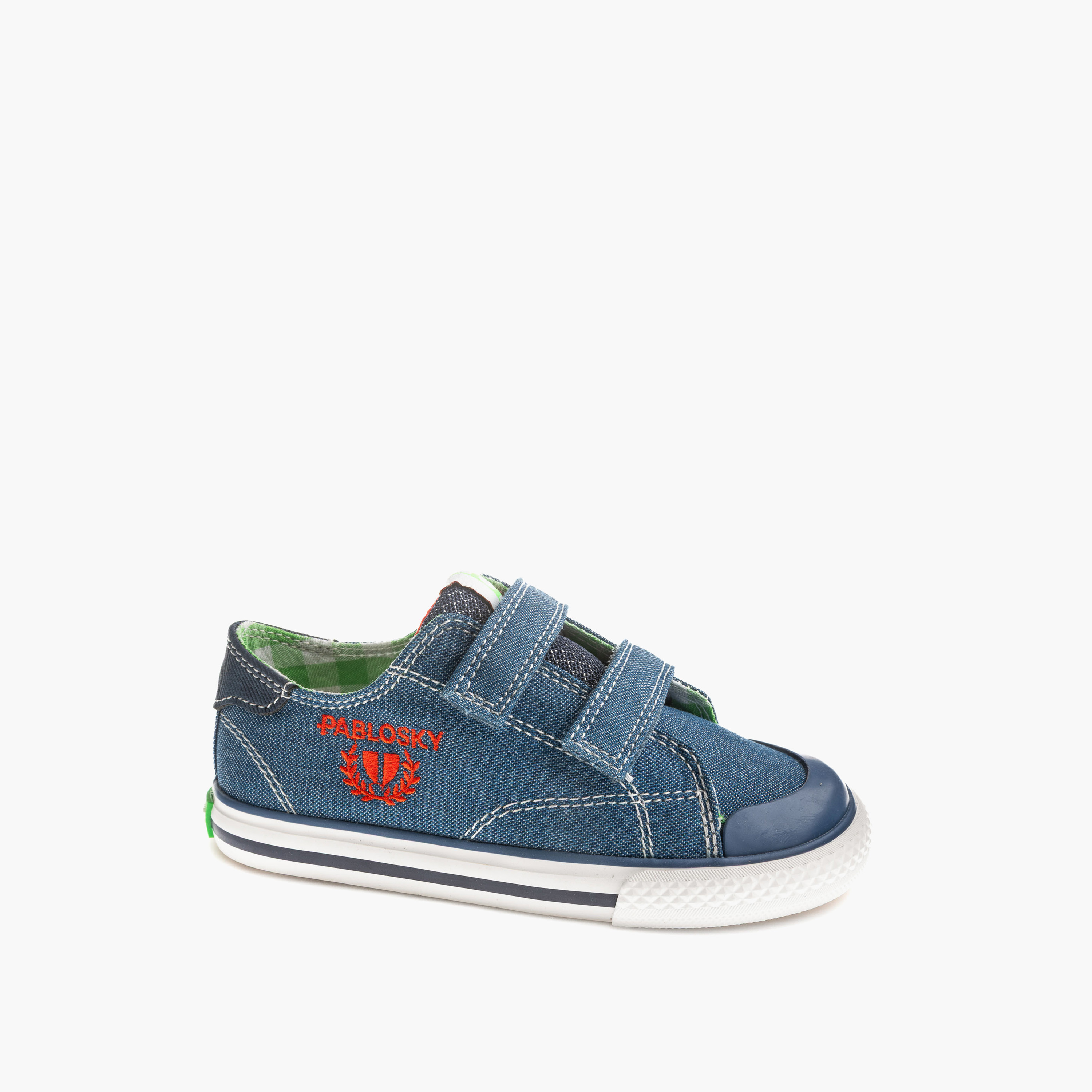 Pablosky Canvas Ankle Sneakers with Hook & Loop Closure-baby-boys-shoes-closedshoes-image-1