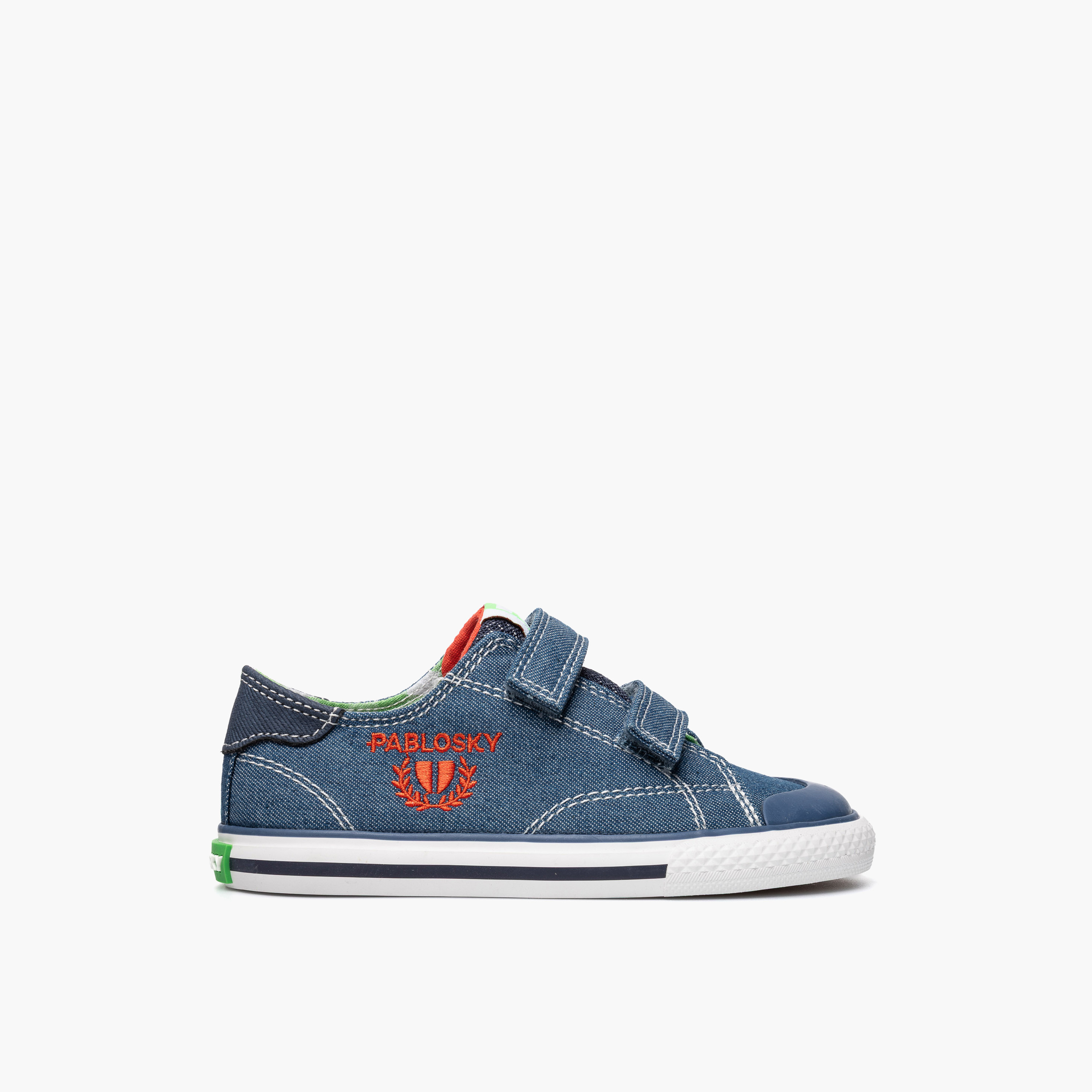 Pablosky Canvas Ankle Sneakers with Hook & Loop Closure-baby-boys-shoes-closedshoes-image-2