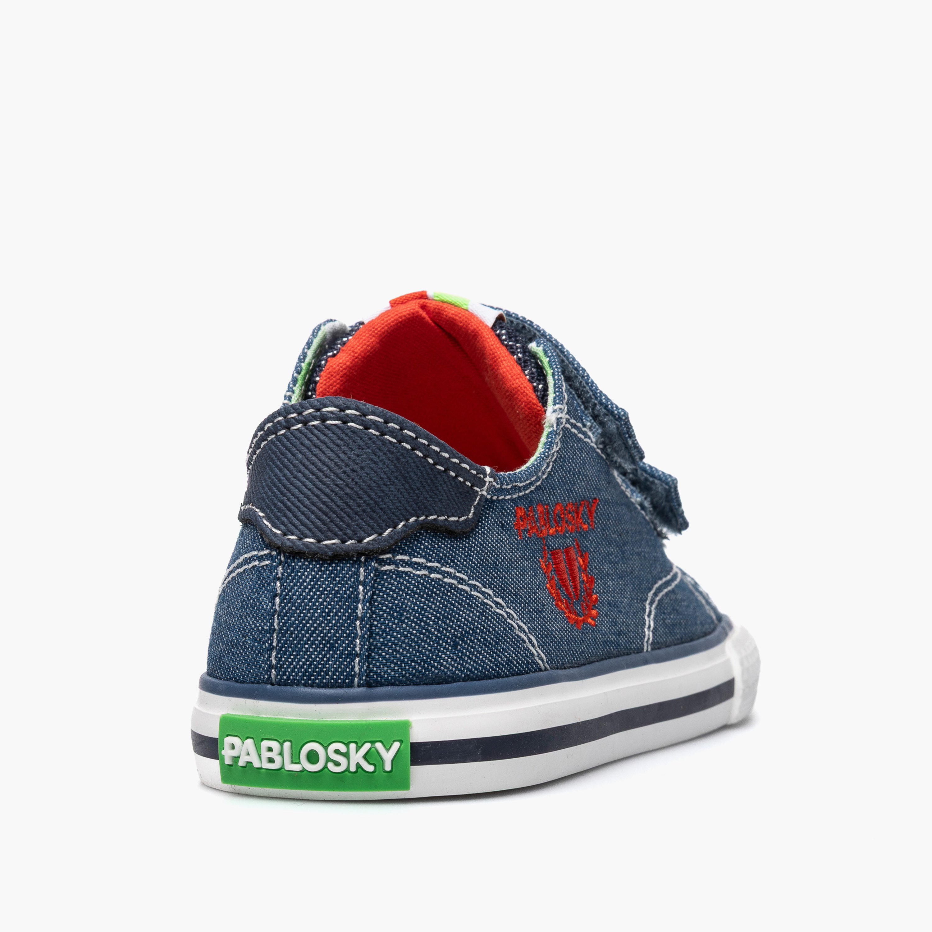 Pablosky Canvas Ankle Sneakers with Hook & Loop Closure-baby-boys-shoes-closedshoes-image-3