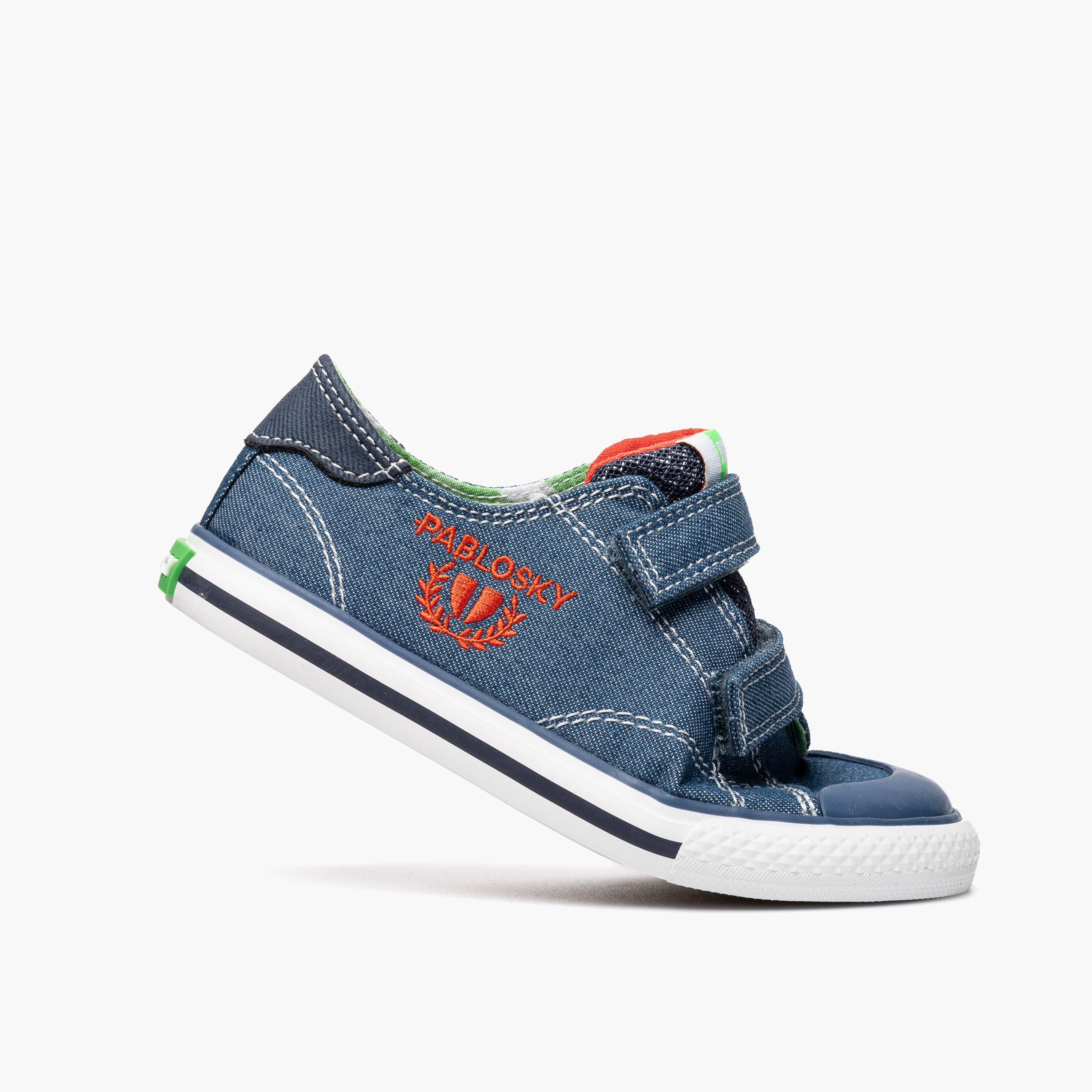 Pablosky Canvas Ankle Sneakers with Hook & Loop Closure-baby-boys-shoes-closedshoes-image-5